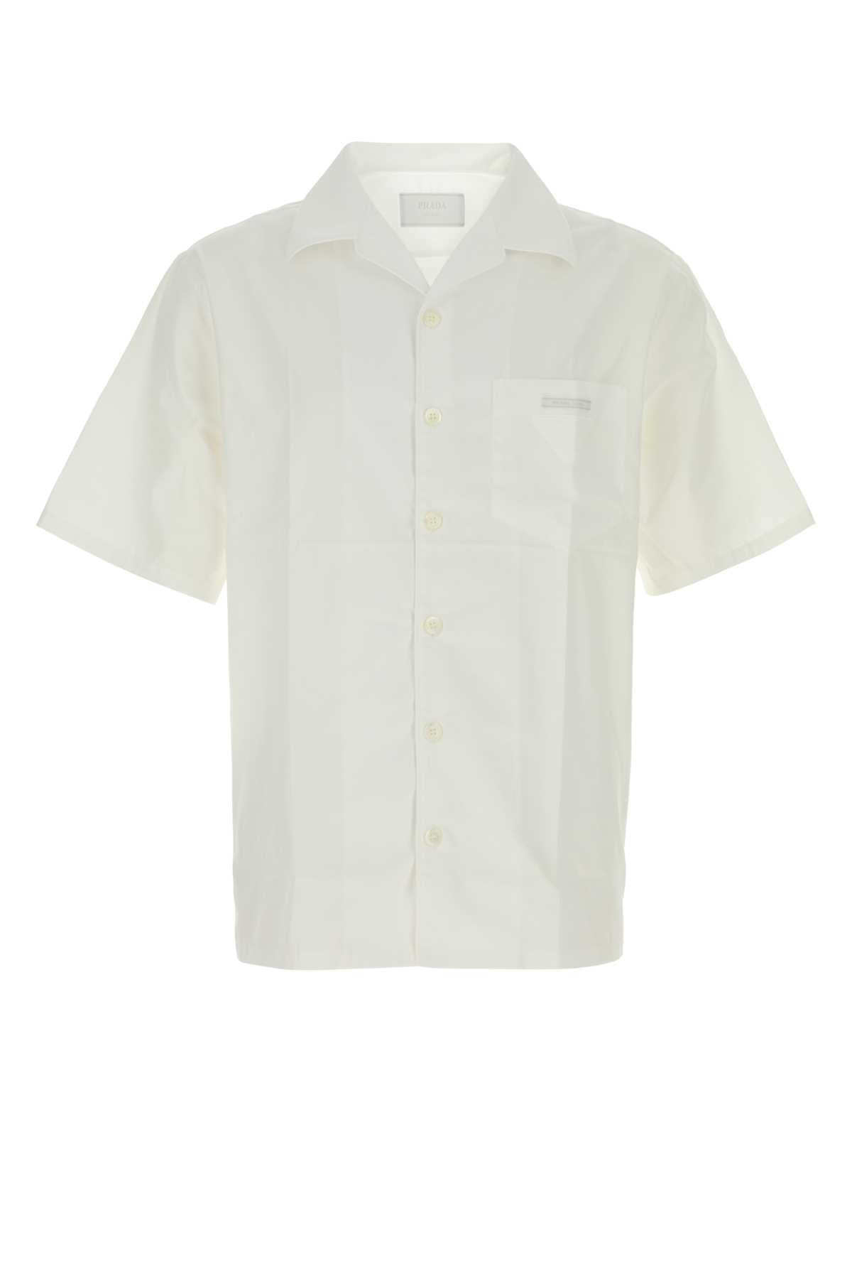 Prada Men White Poplin Shirt PRADA