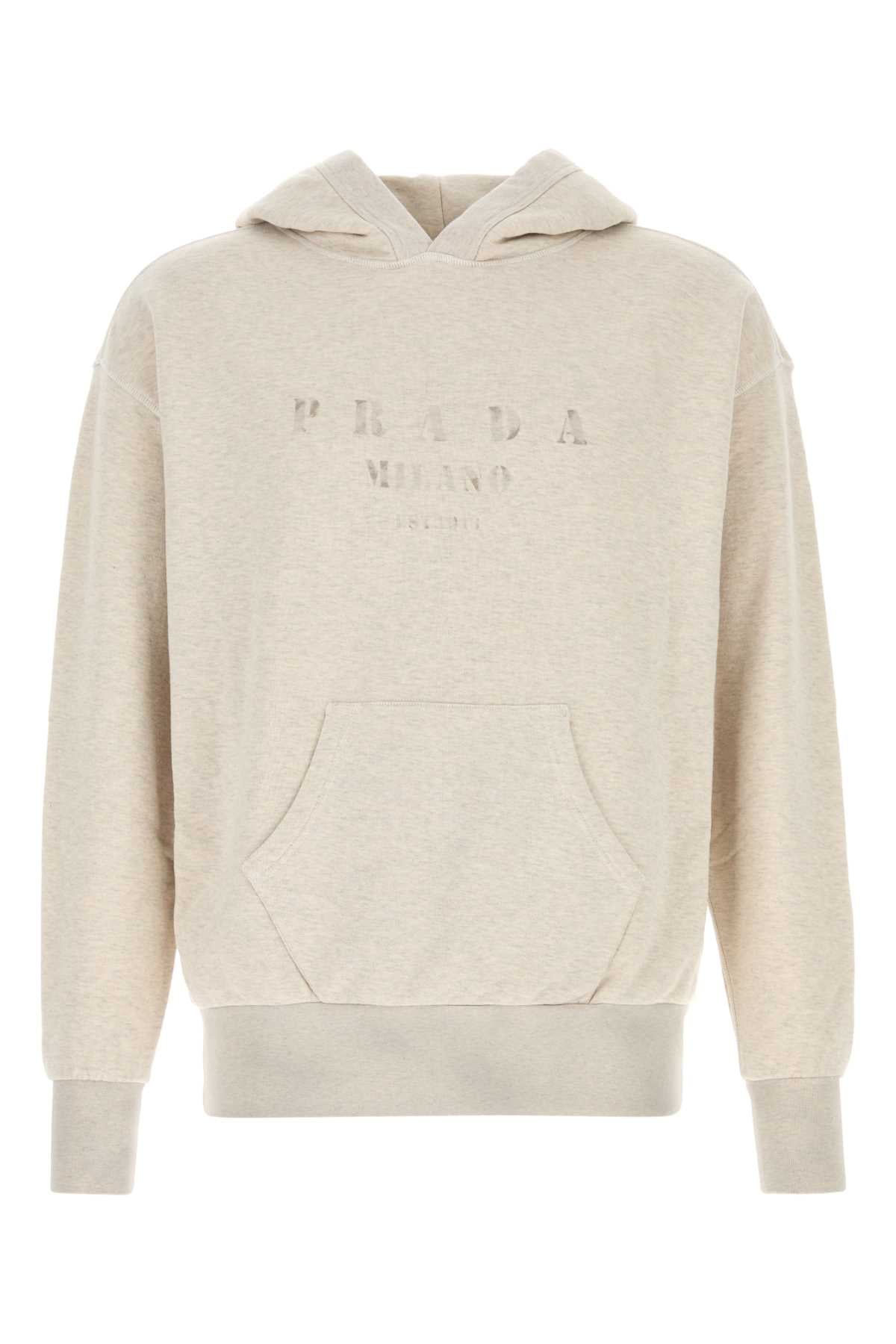 Prada Men Melange Sand Cotton Sweatshirt PRADA