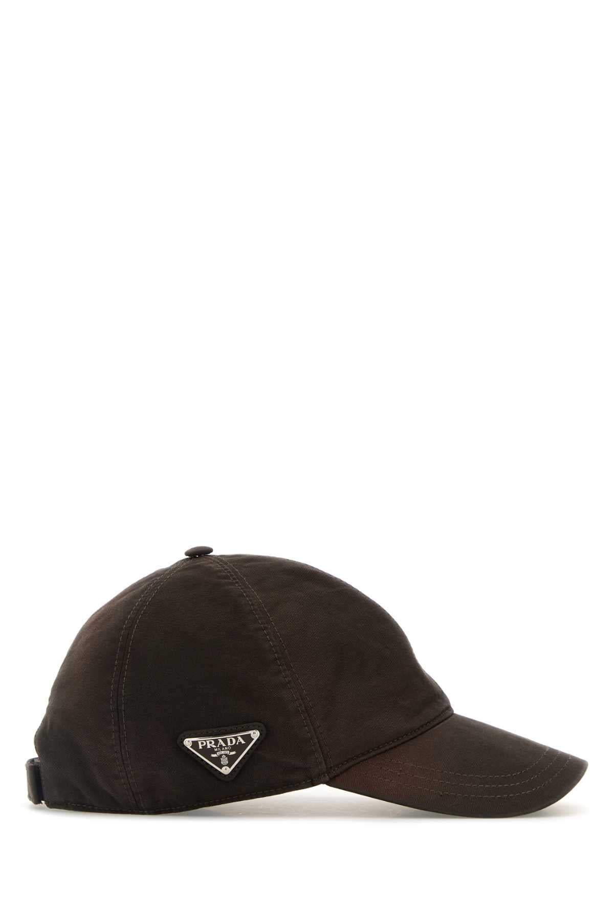 Prada Men Brown Cotton Baseball Cap PRADA