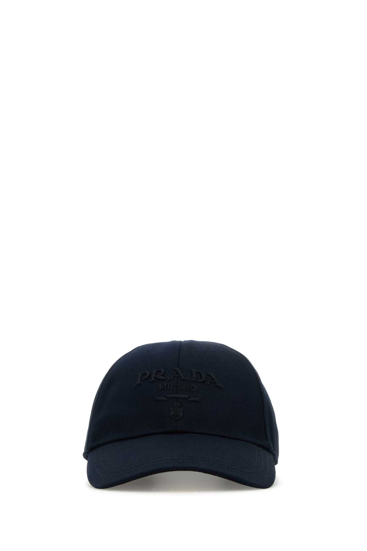 Prada Men Navy Blue Drill Baseball Cap PRADA