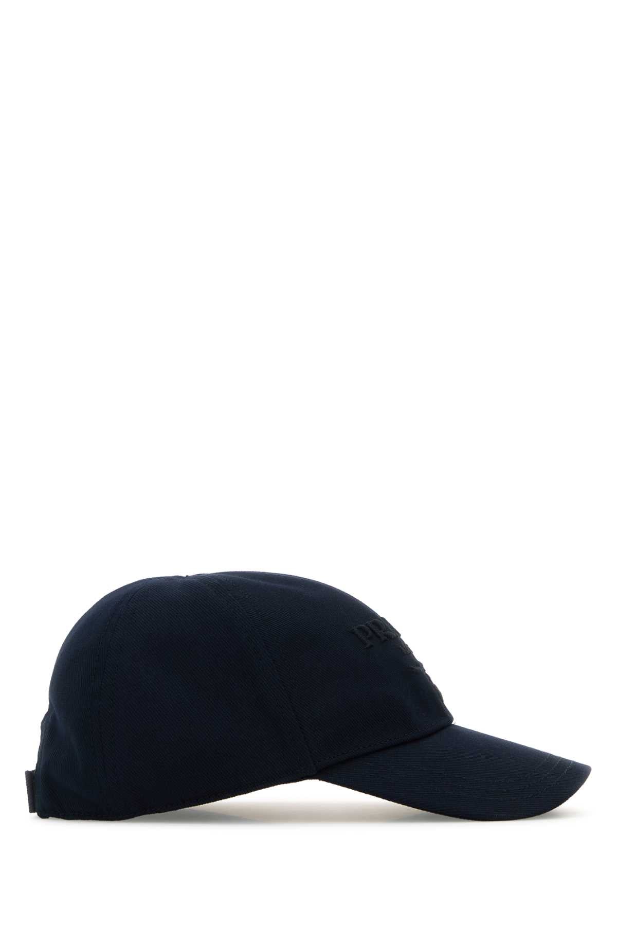 Prada Men Navy Blue Drill Baseball Cap PRADA