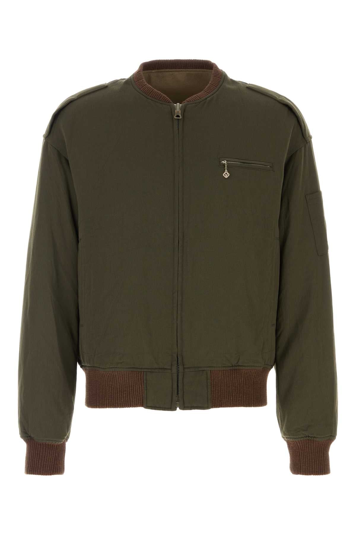 Visvim Men Olive Green Wool Blend Gunner Down Jacket VISVIM