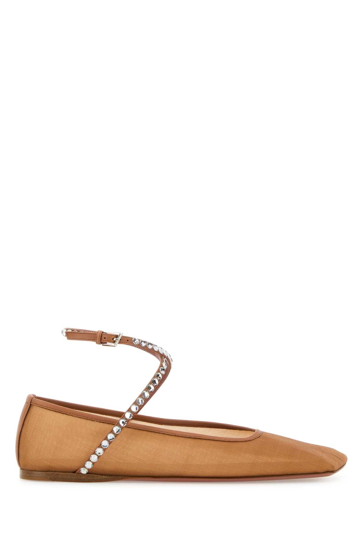 Amina Muaddi Women Orange Mesh Ane Ballerinas AMINA MUADDI