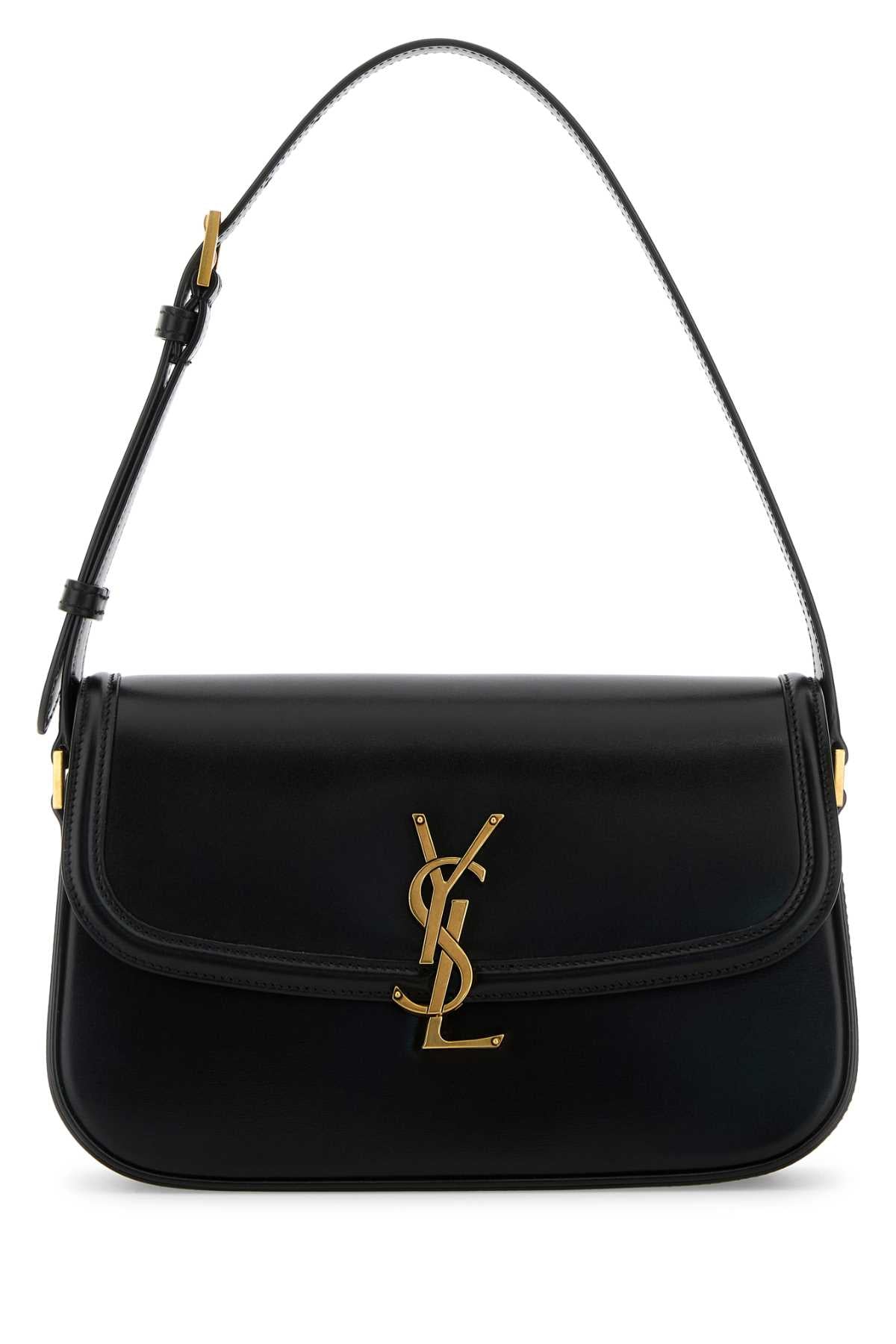 Saint Laurent Women Black Leather Solferino Shoulder Bag SAINT LAURENT