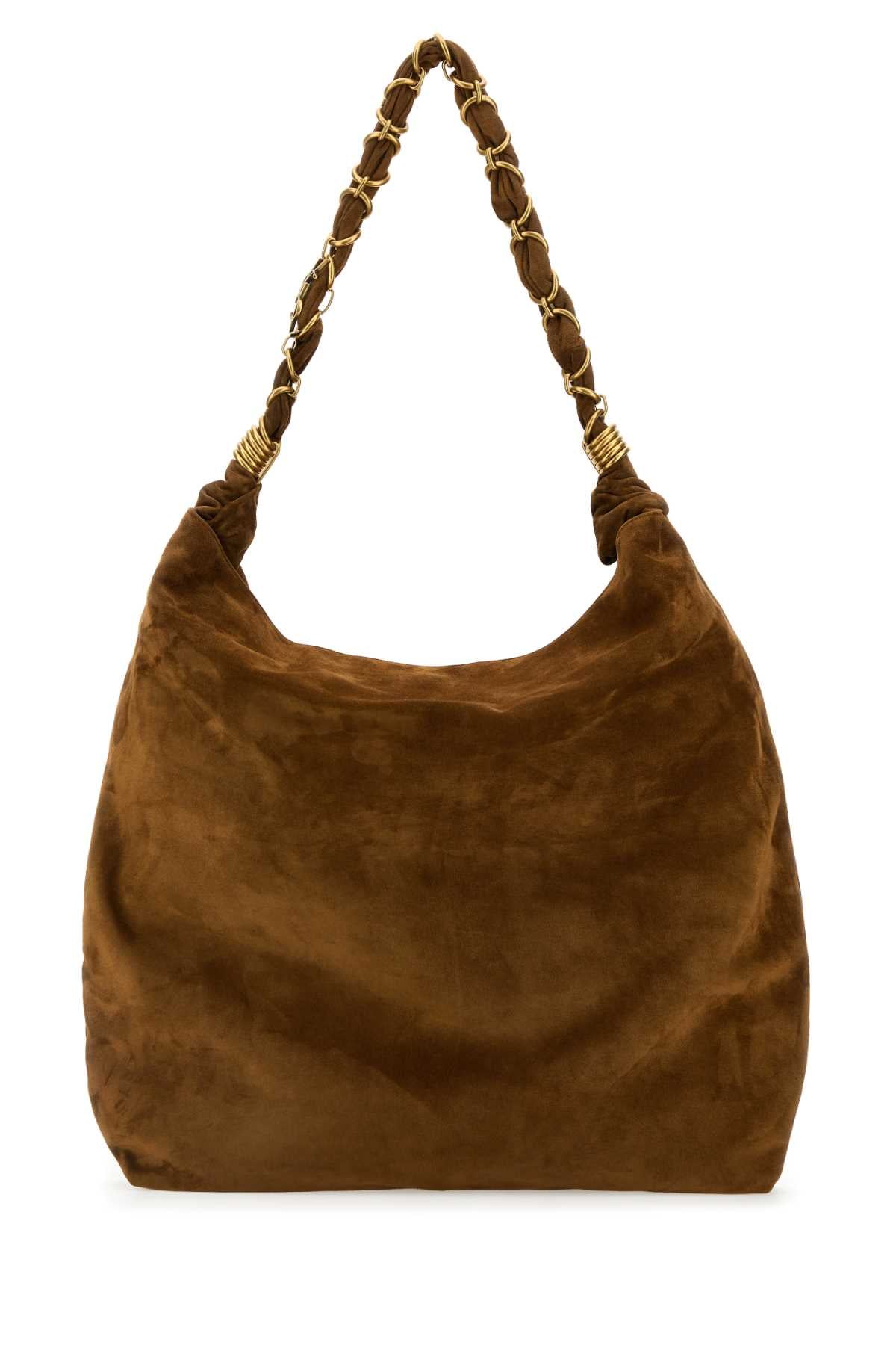 Saint Laurent Women Caramel Suede Amalia Shopping Bag SAINT LAURENT