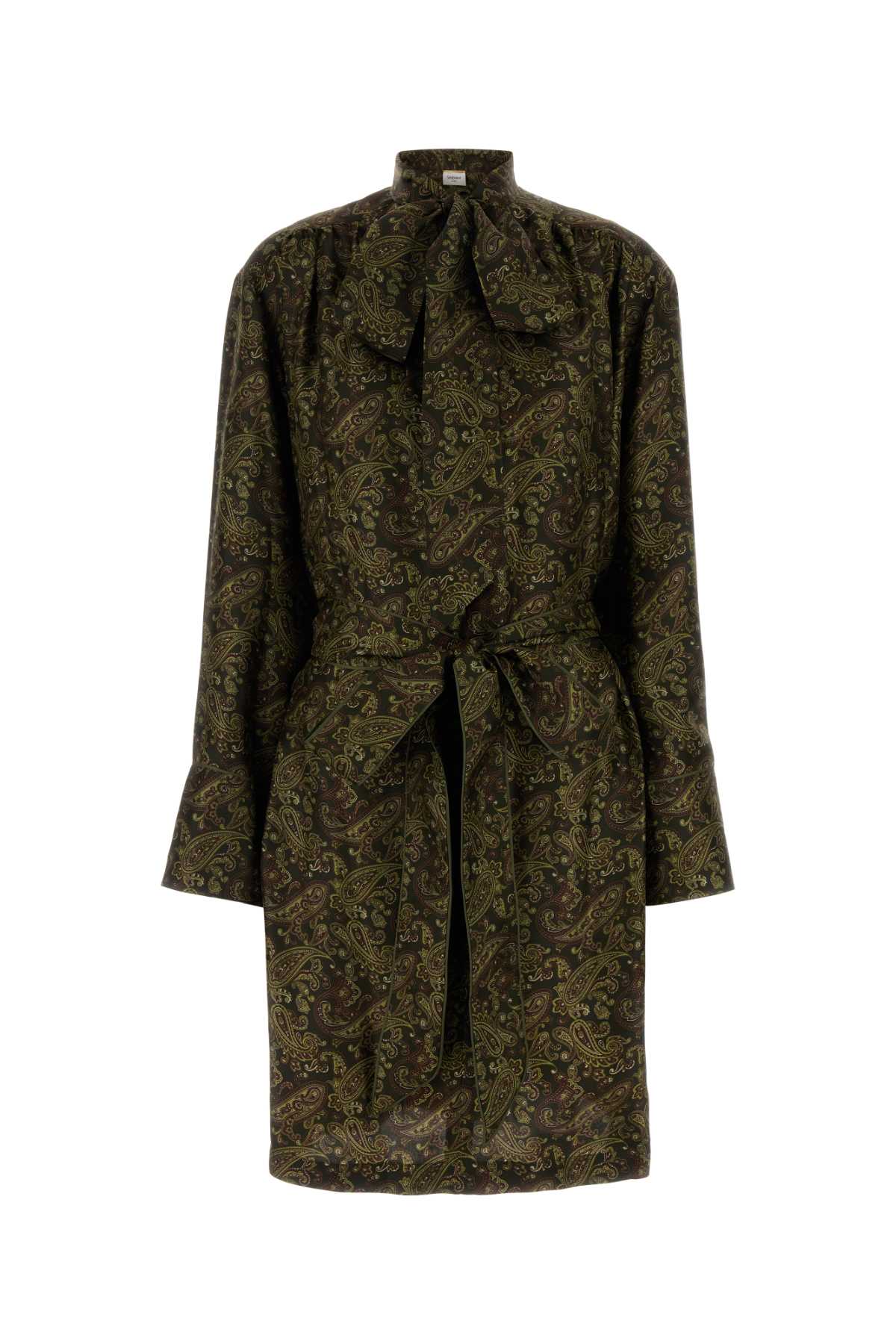 Saint Laurent Women Printed Silk Dress SAINT LAURENT