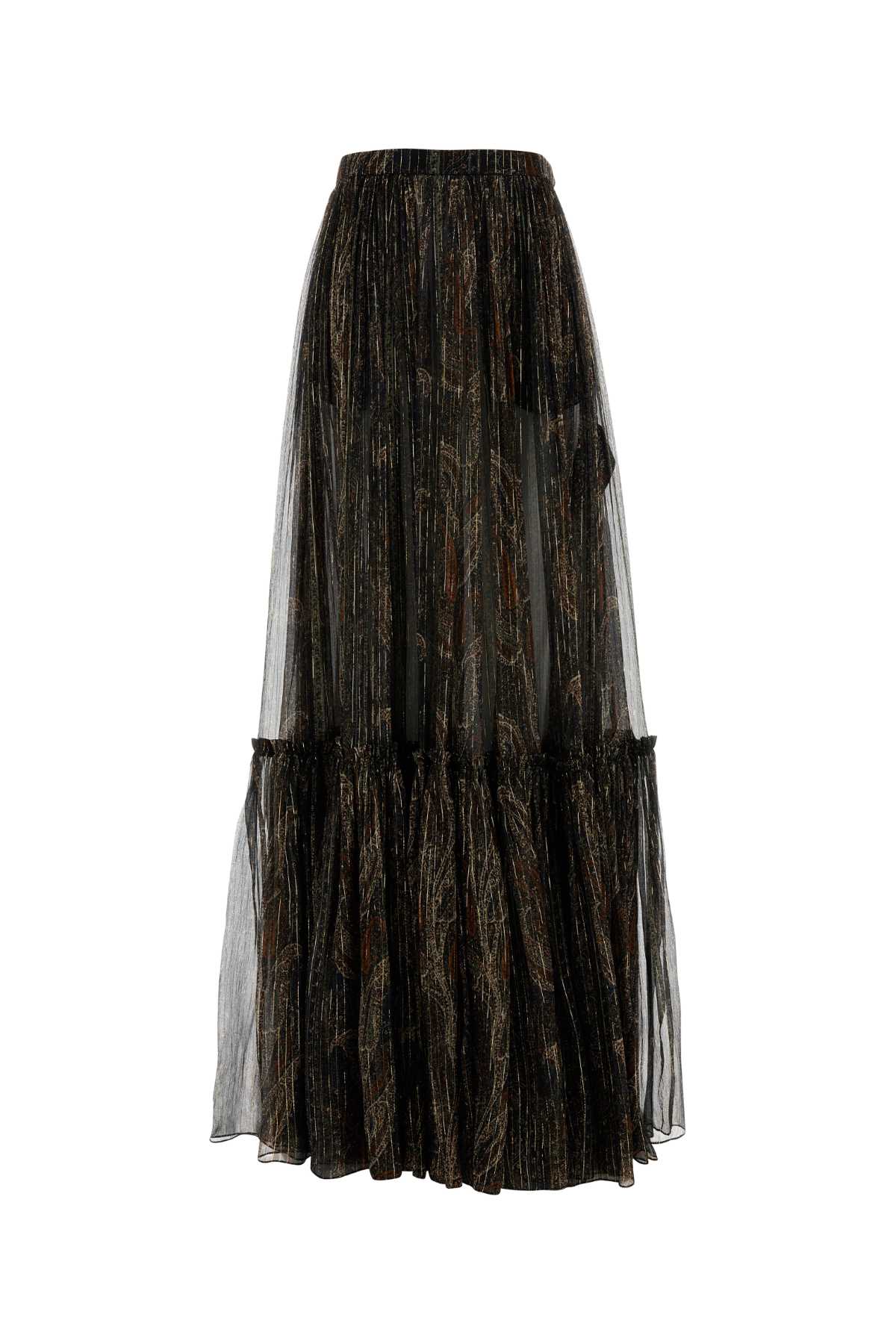 Saint Laurent Women Printed Silk Blend Skirt SAINT LAURENT