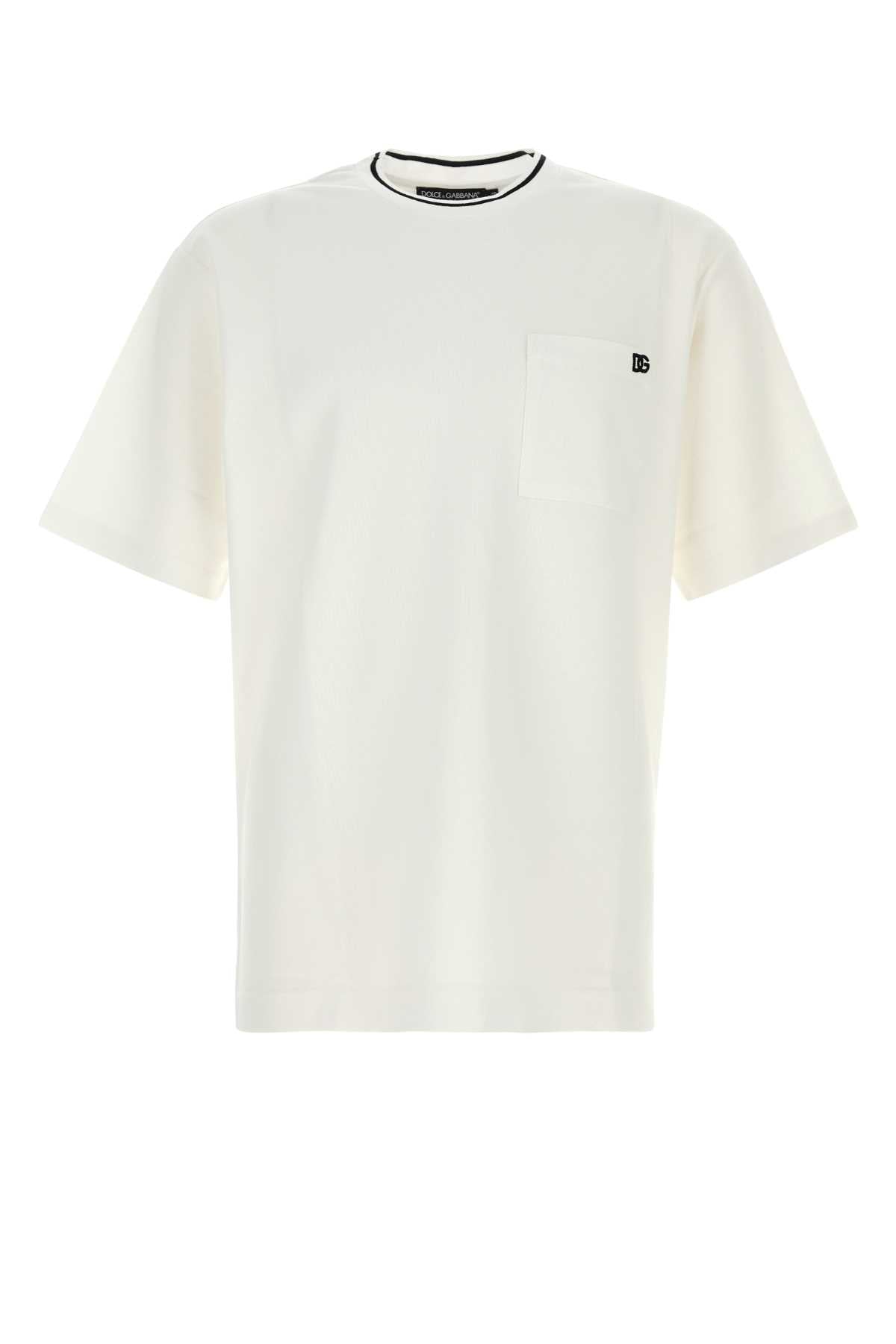 Dolce & Gabbana Men White Piquet T-Shirt DOLCE & GABBANA