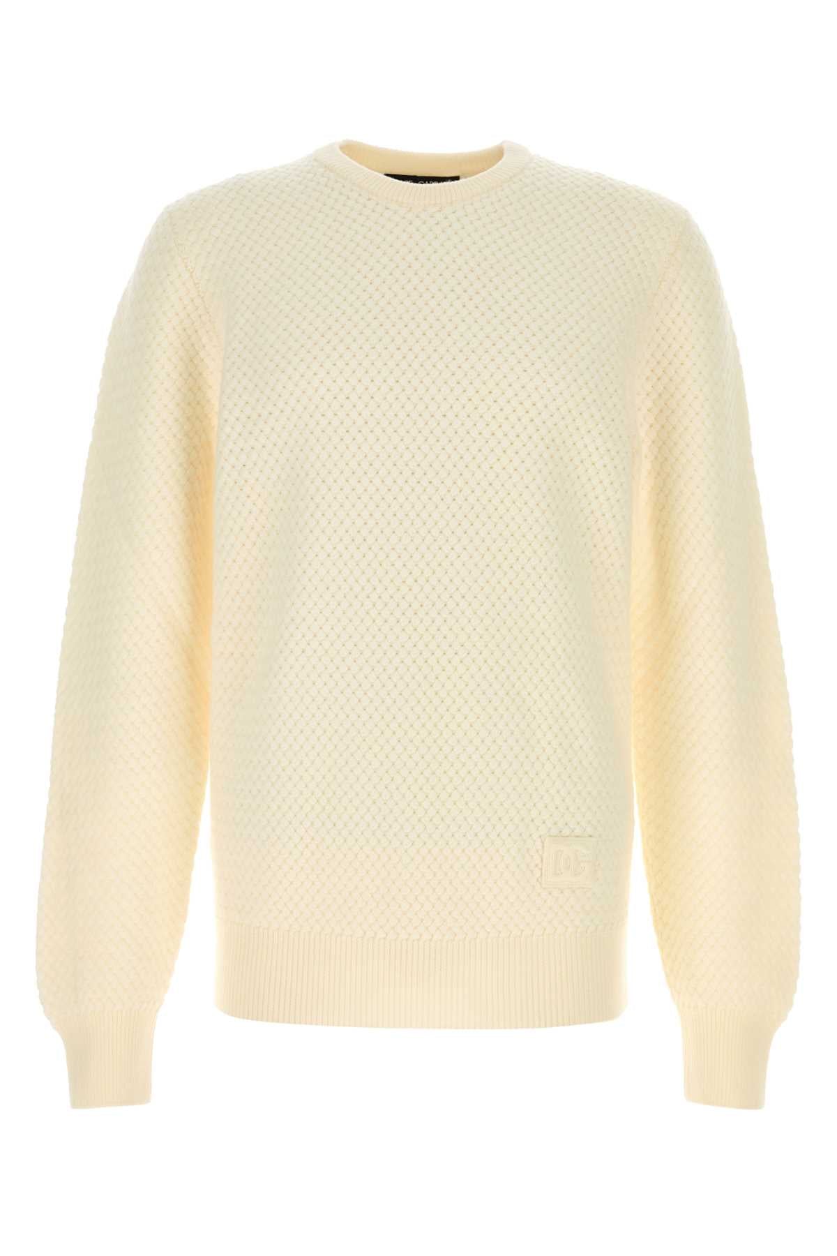 Dolce & Gabbana Men Ivory Wool Sweater DOLCE & GABBANA