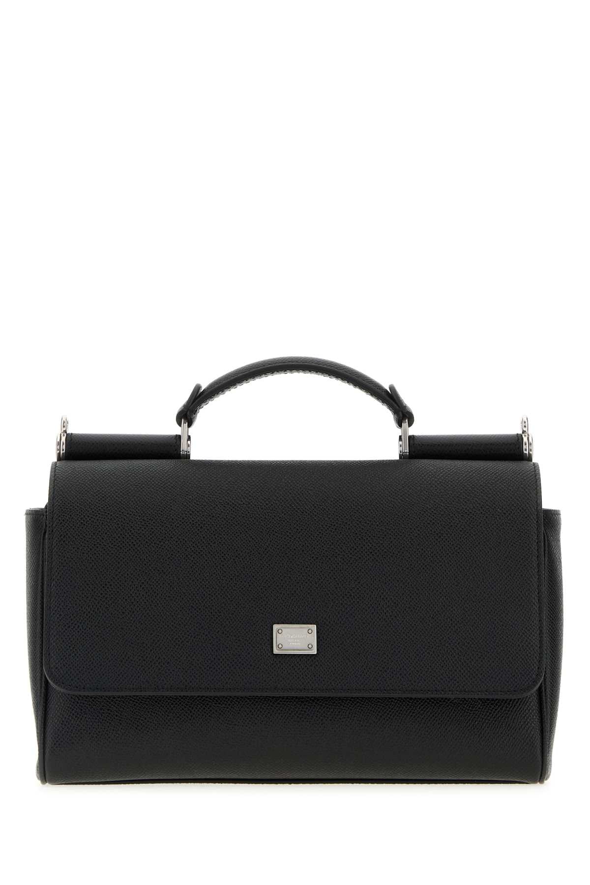 Dolce & Gabbana Men Black Leather Sicily Handbag DOLCE & GABBANA