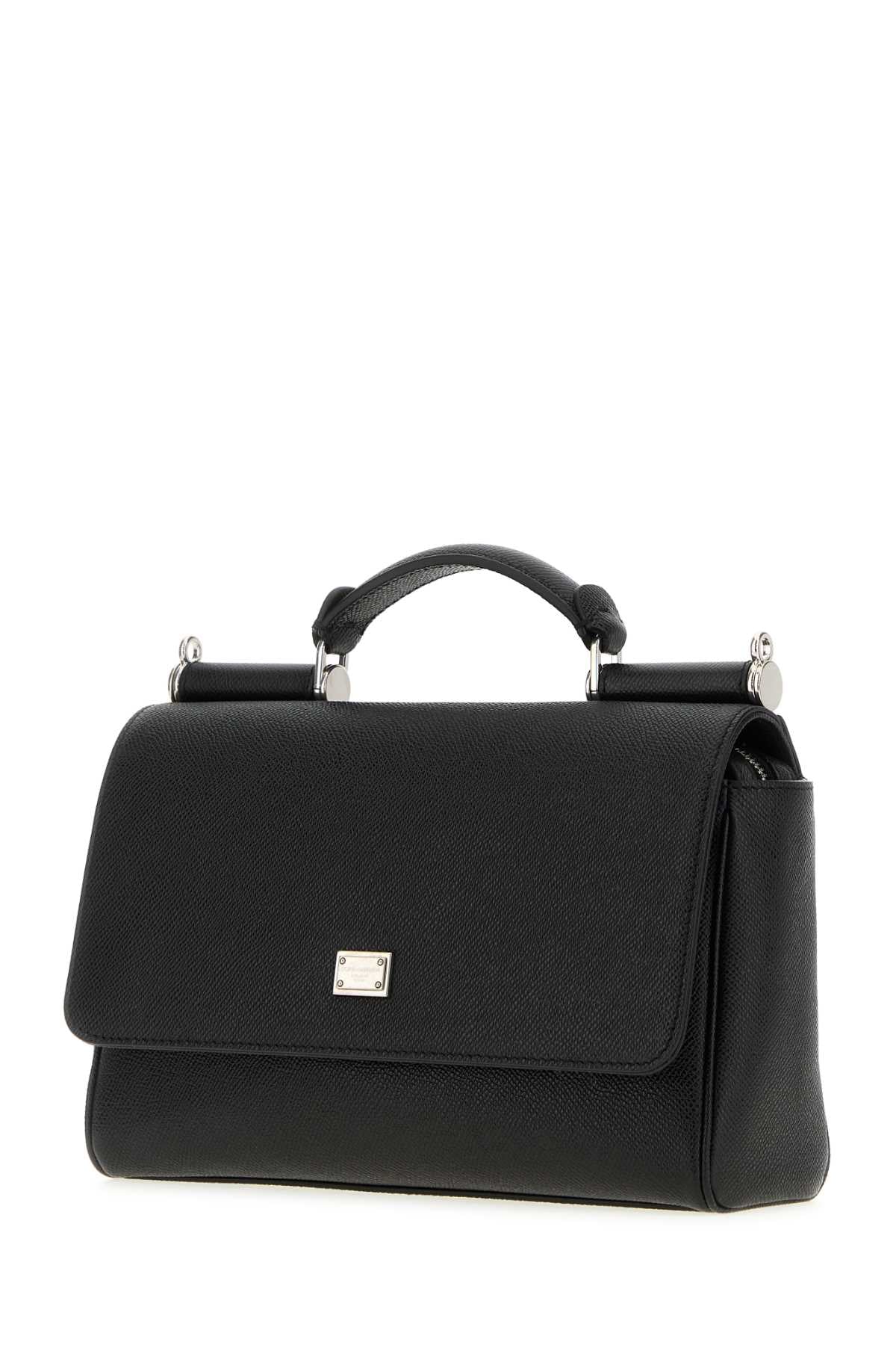 Dolce & Gabbana Men Black Leather Sicily Handbag DOLCE & GABBANA