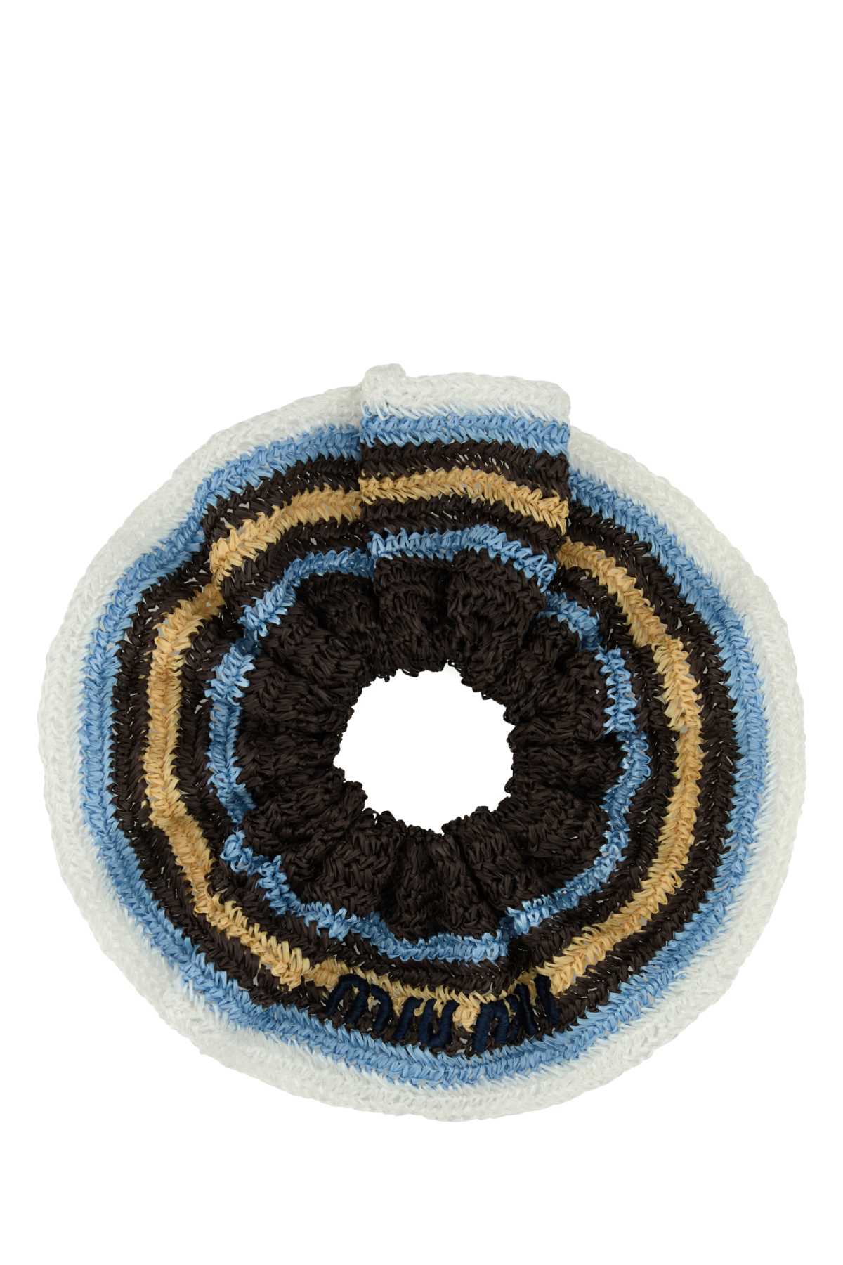 Miu Miu Women Embroidered Rafia Scrunchie MIU MIU