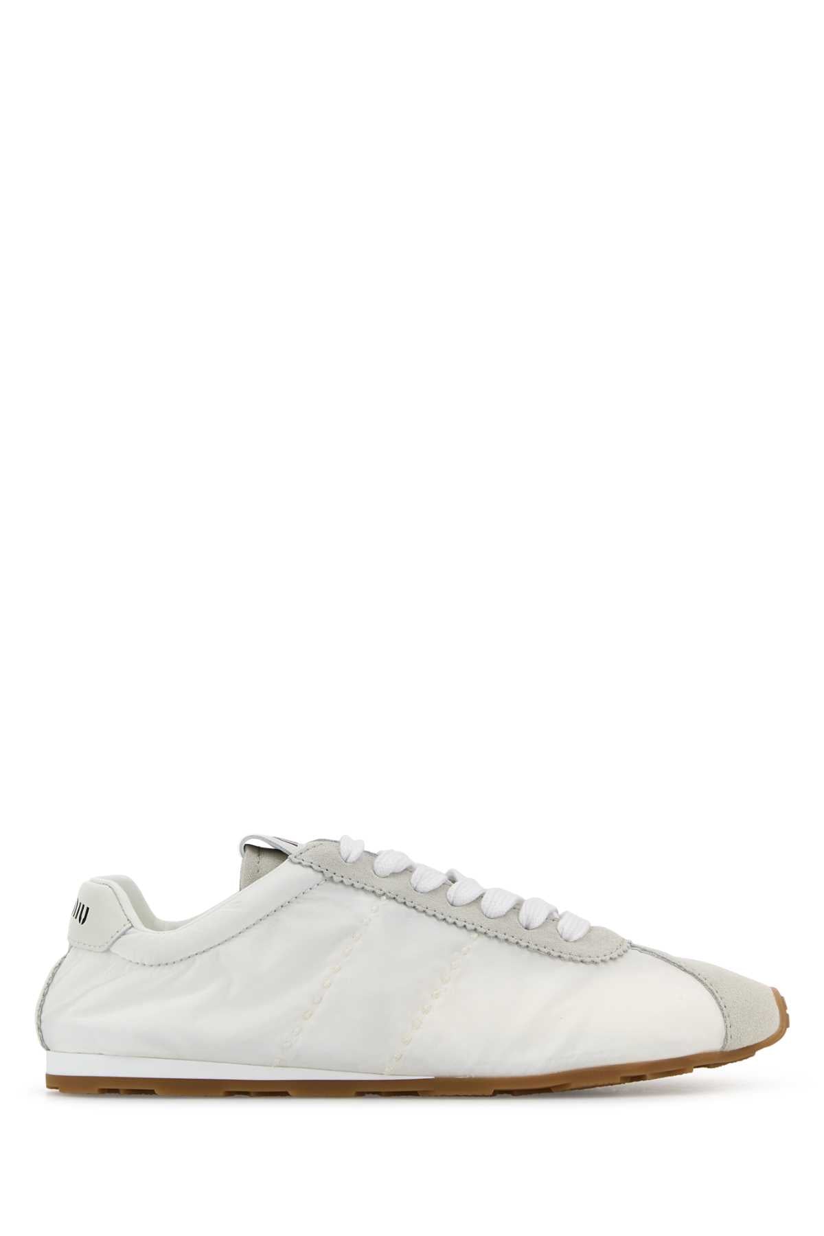 Miu Miu Women White Fabric And Suede Sneakers MIU MIU