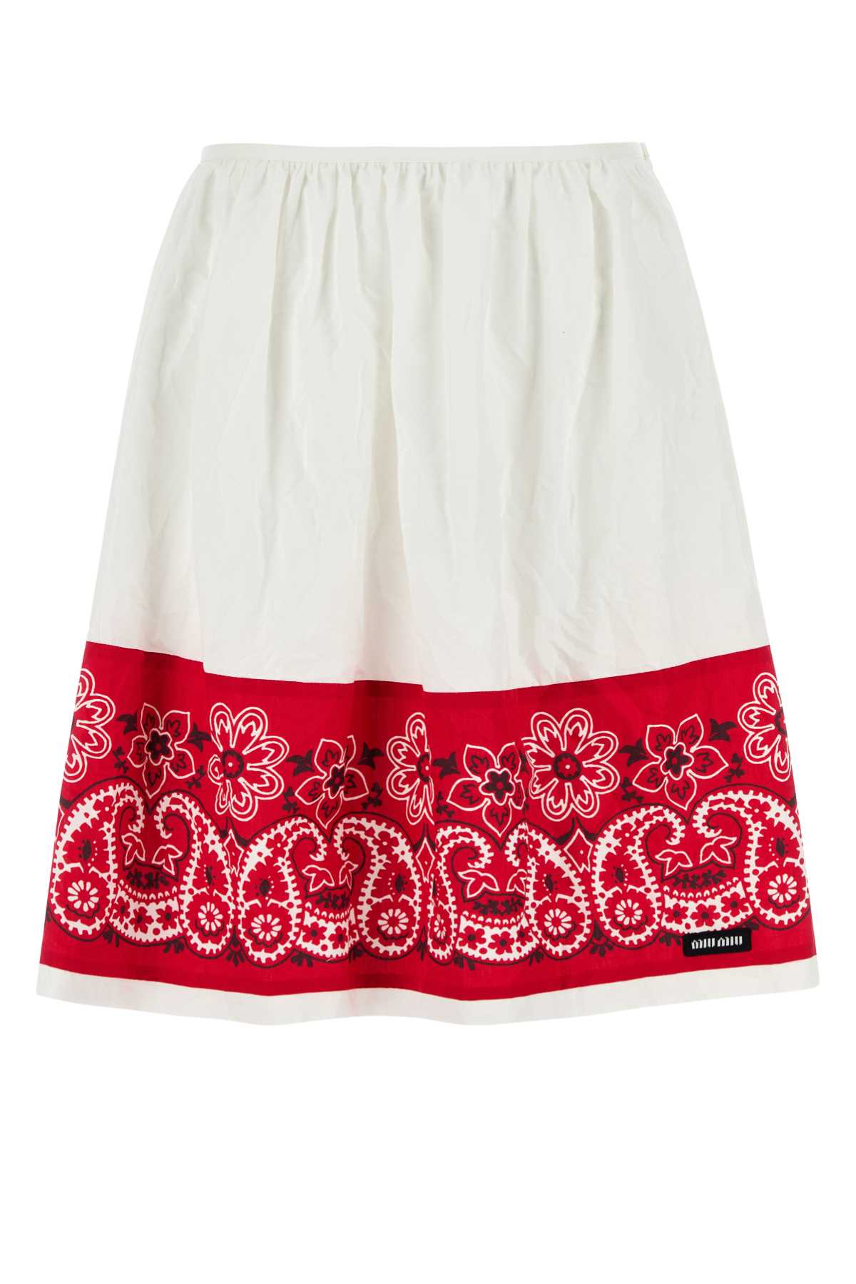Miu Miu Women White Poplin Skirt MIU MIU
