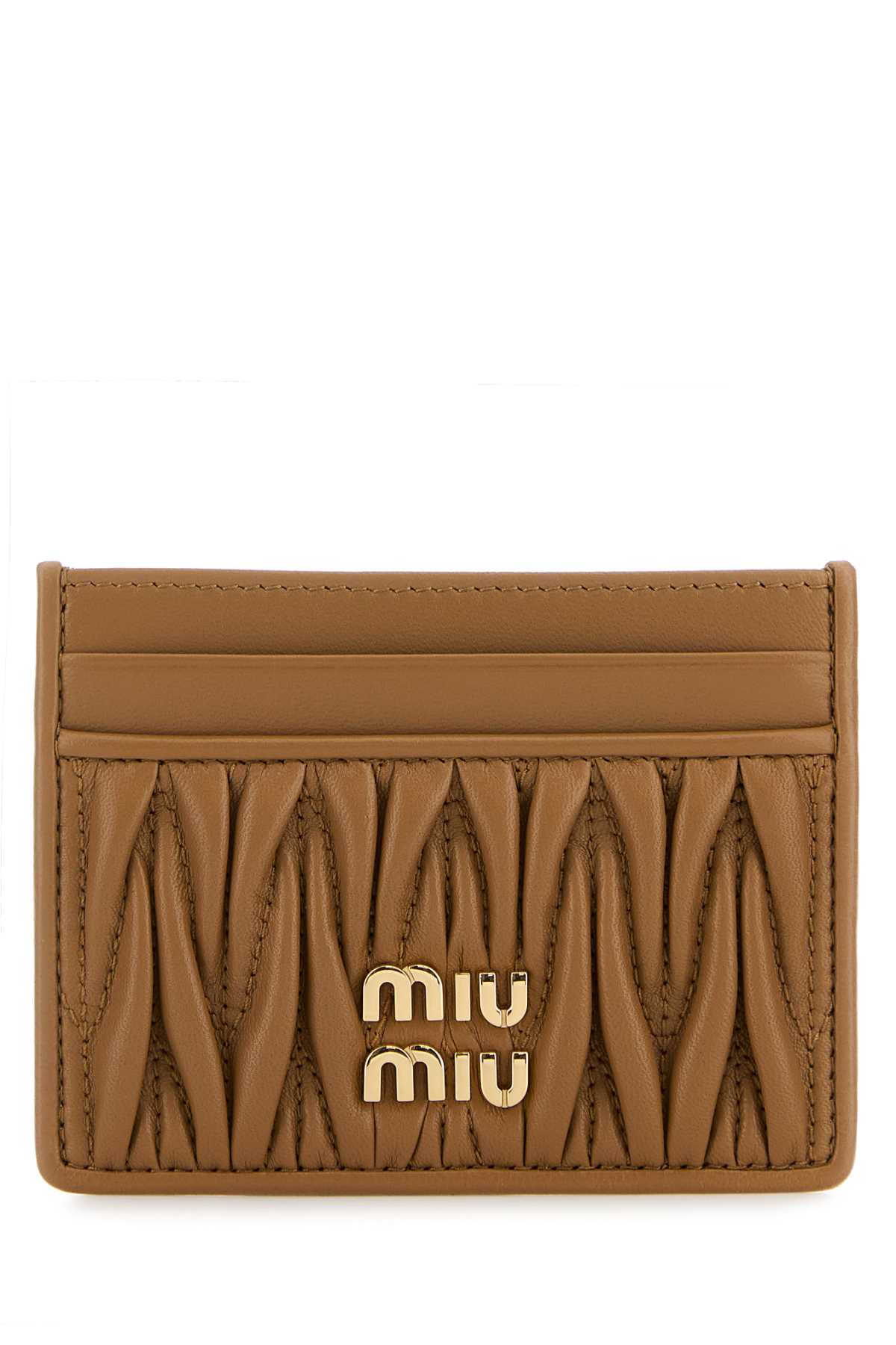 Miu Miu Women Camel Leather Card Holder MIU MIU