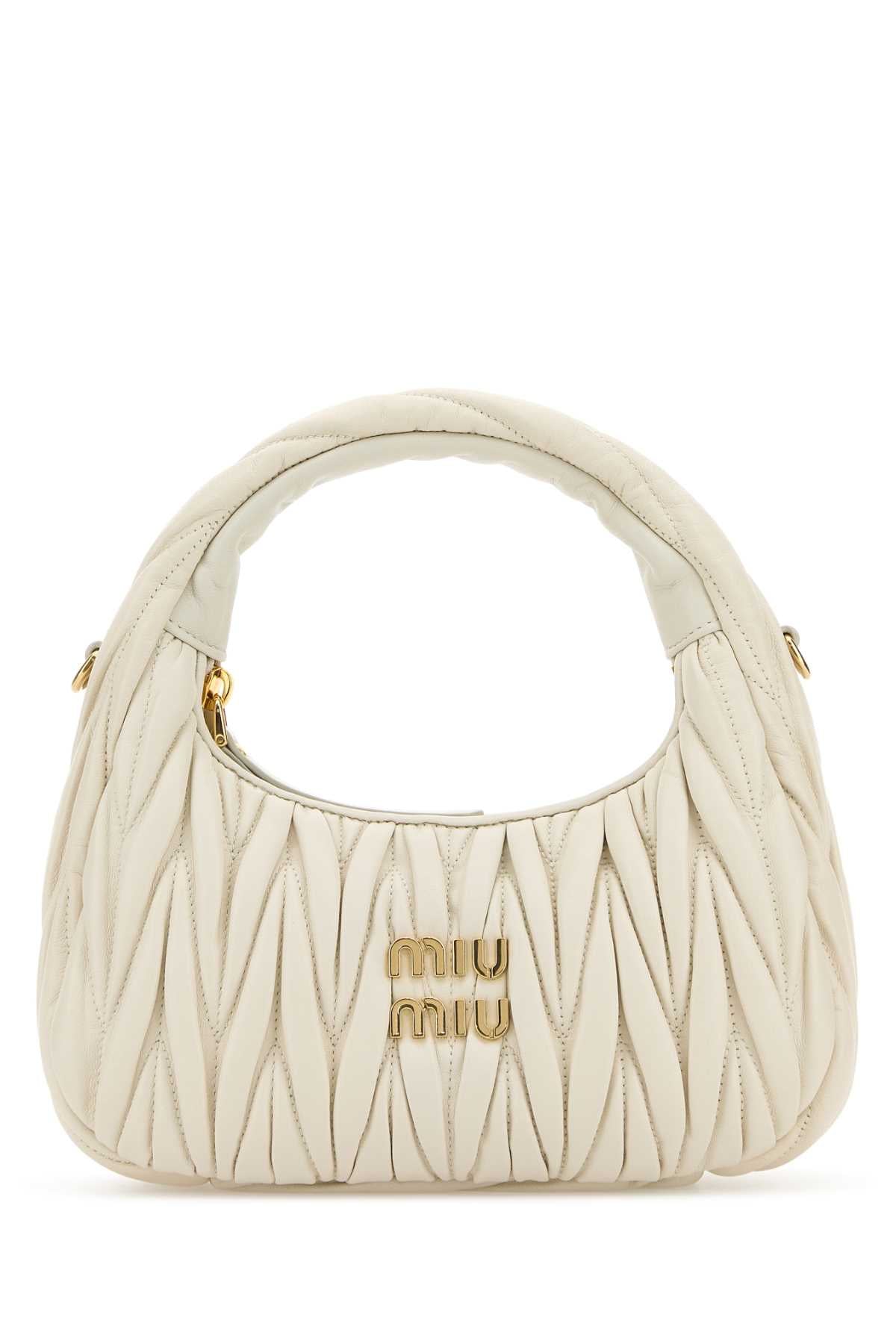 Miu Miu Women White Nappa Leather Wander Handbag MIU MIU