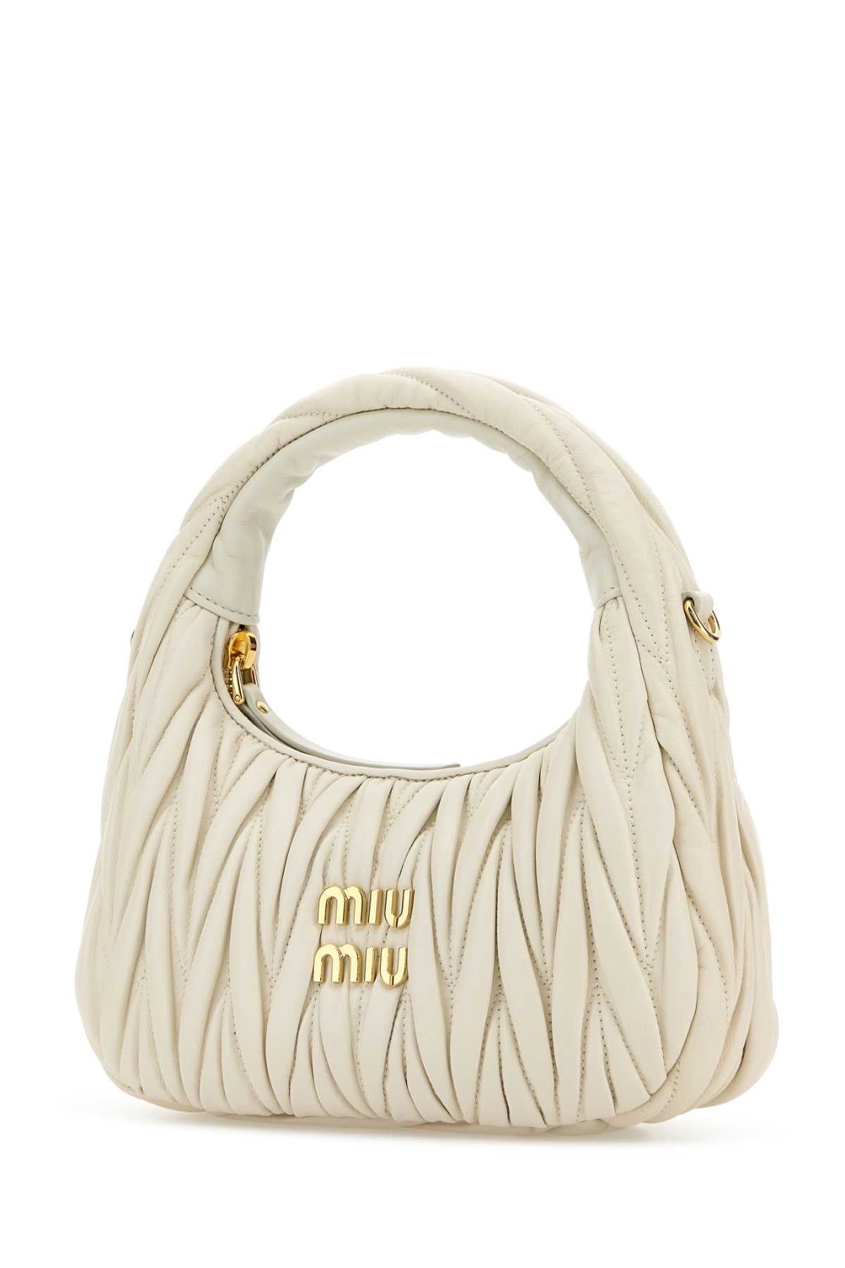 Miu Miu Women White Nappa Leather Wander Handbag MIU MIU