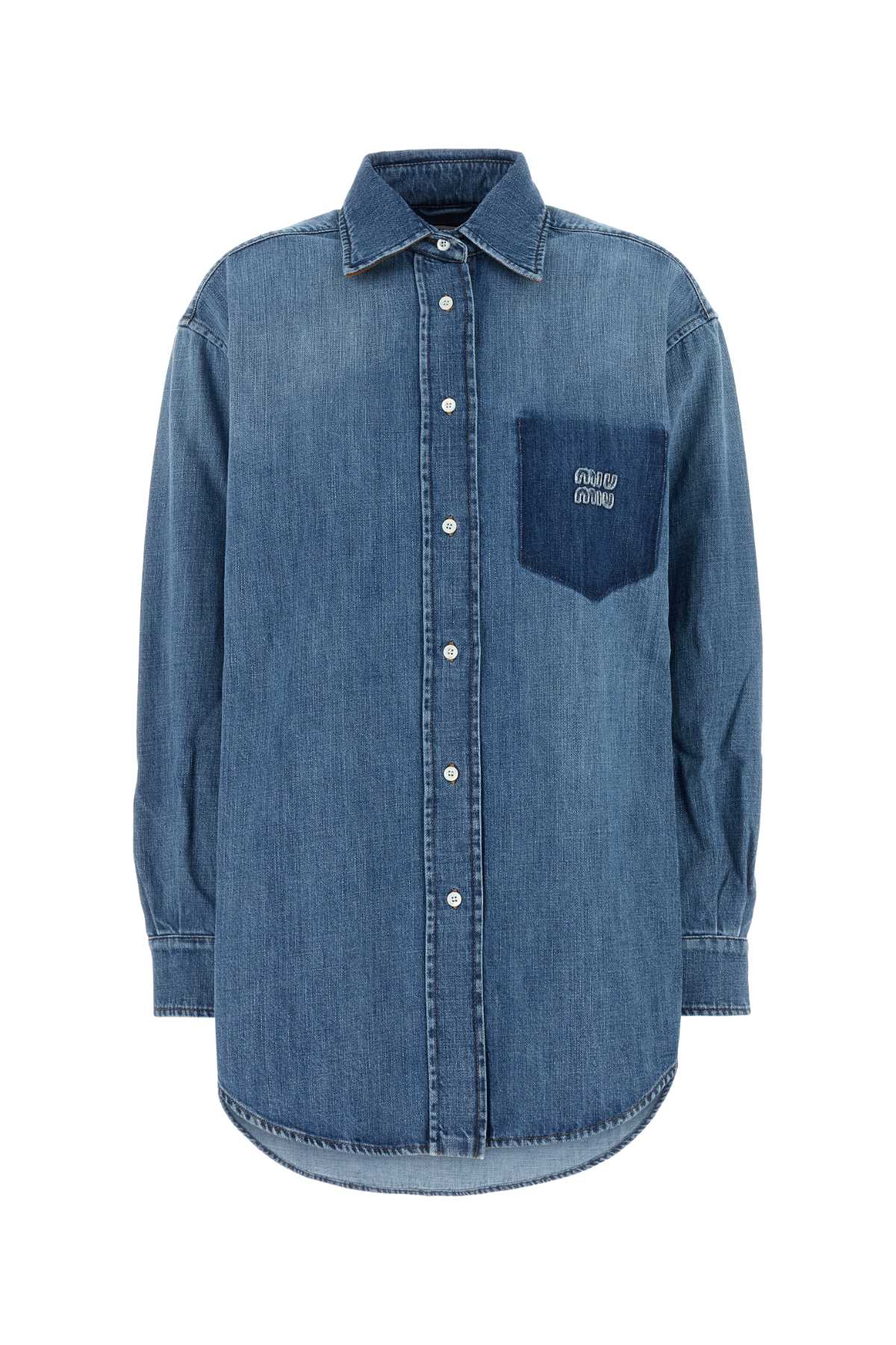 Miu Miu Women Denim Oversize Shirt MIU MIU