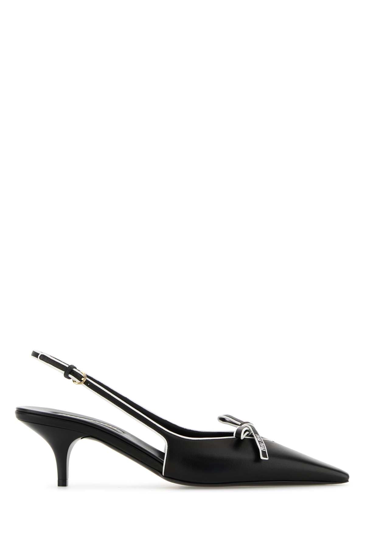 Miu Miu Women Black Leather Nappa Leather Pumps MIU MIU