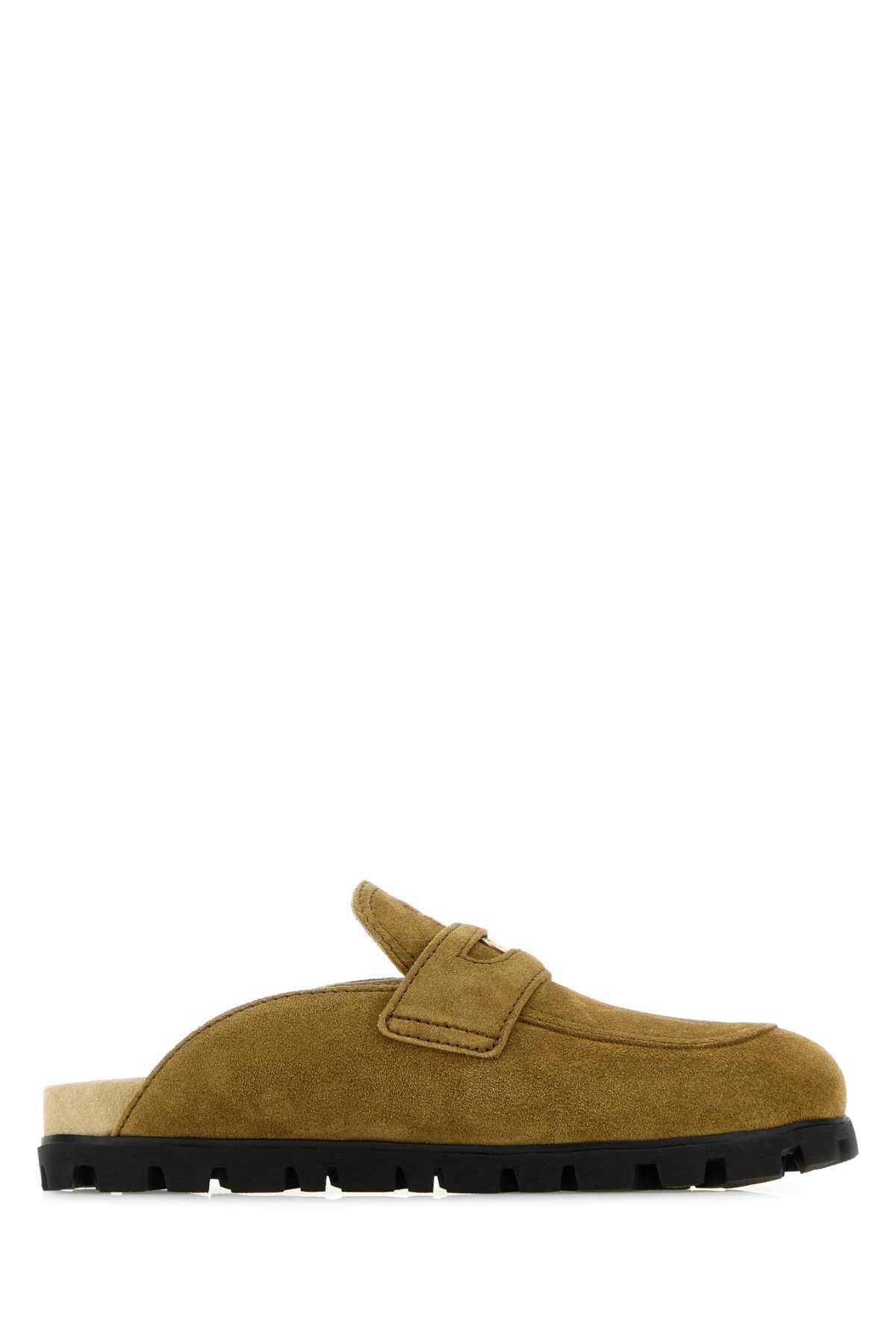 Miu Miu Women Olive Green Suede Slippers MIU MIU