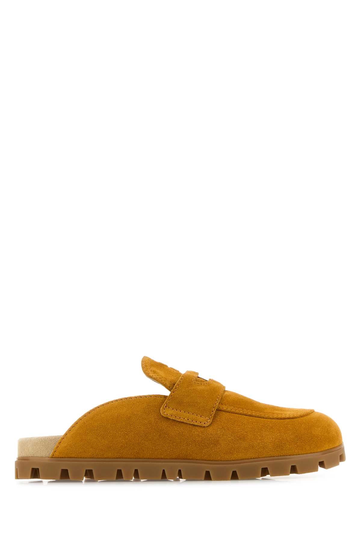 Miu Miu Women Mustard Suede Slippers MIU MIU