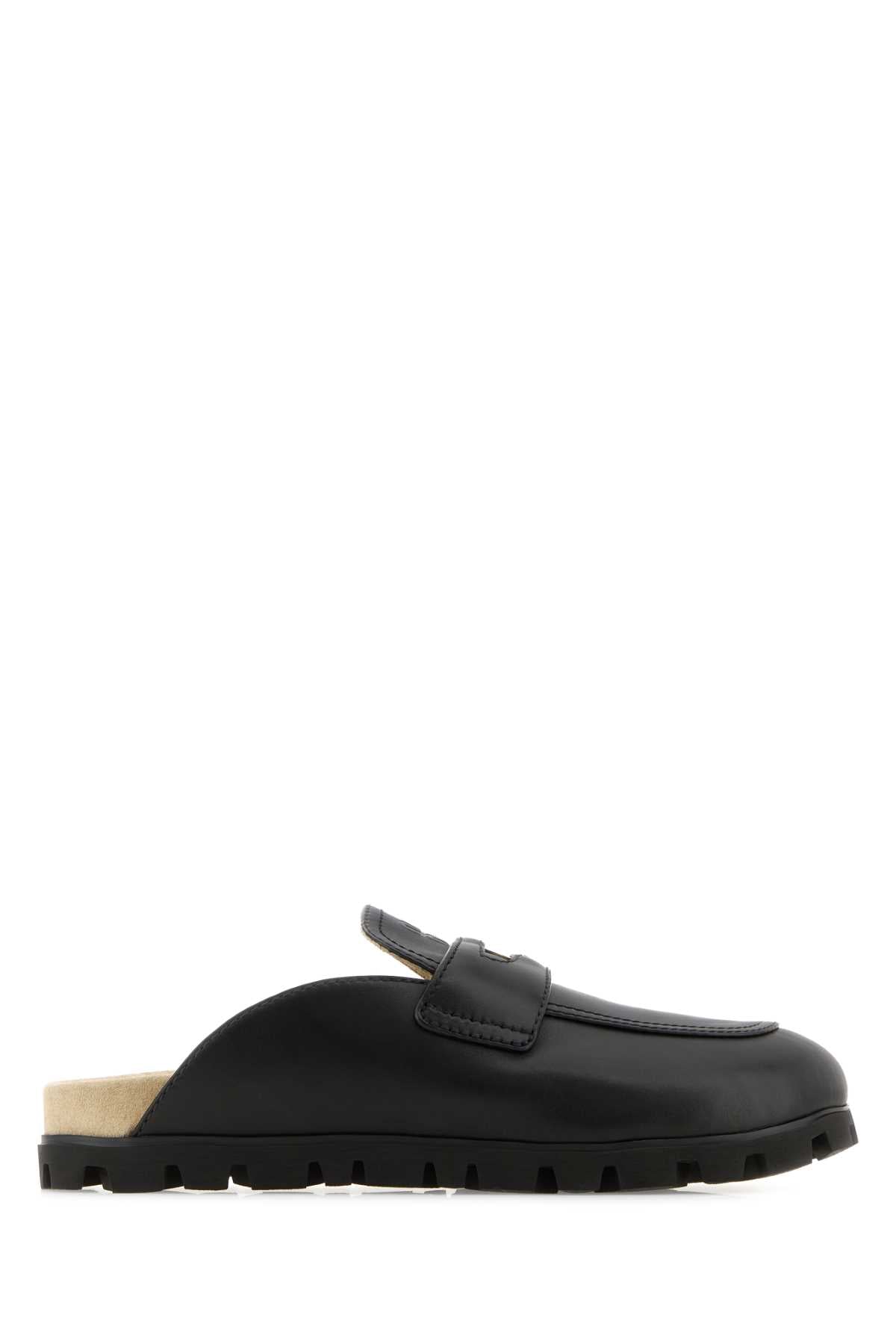 Miu Miu Women Black Leather Slippers MIU MIU