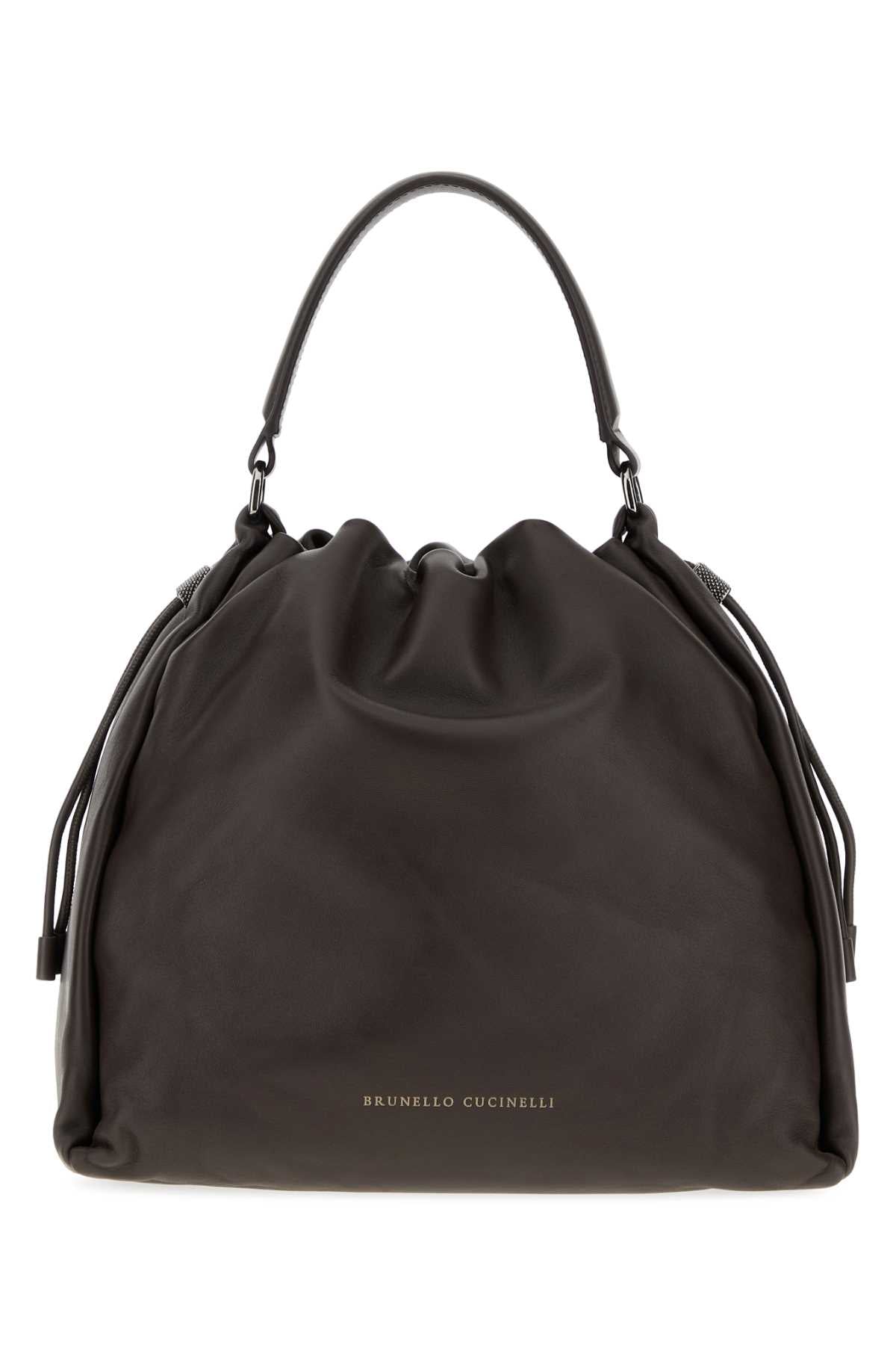 Brunello Cucinelli Women Dark Brown Leather Handbag BRUNELLO CUCINELLI