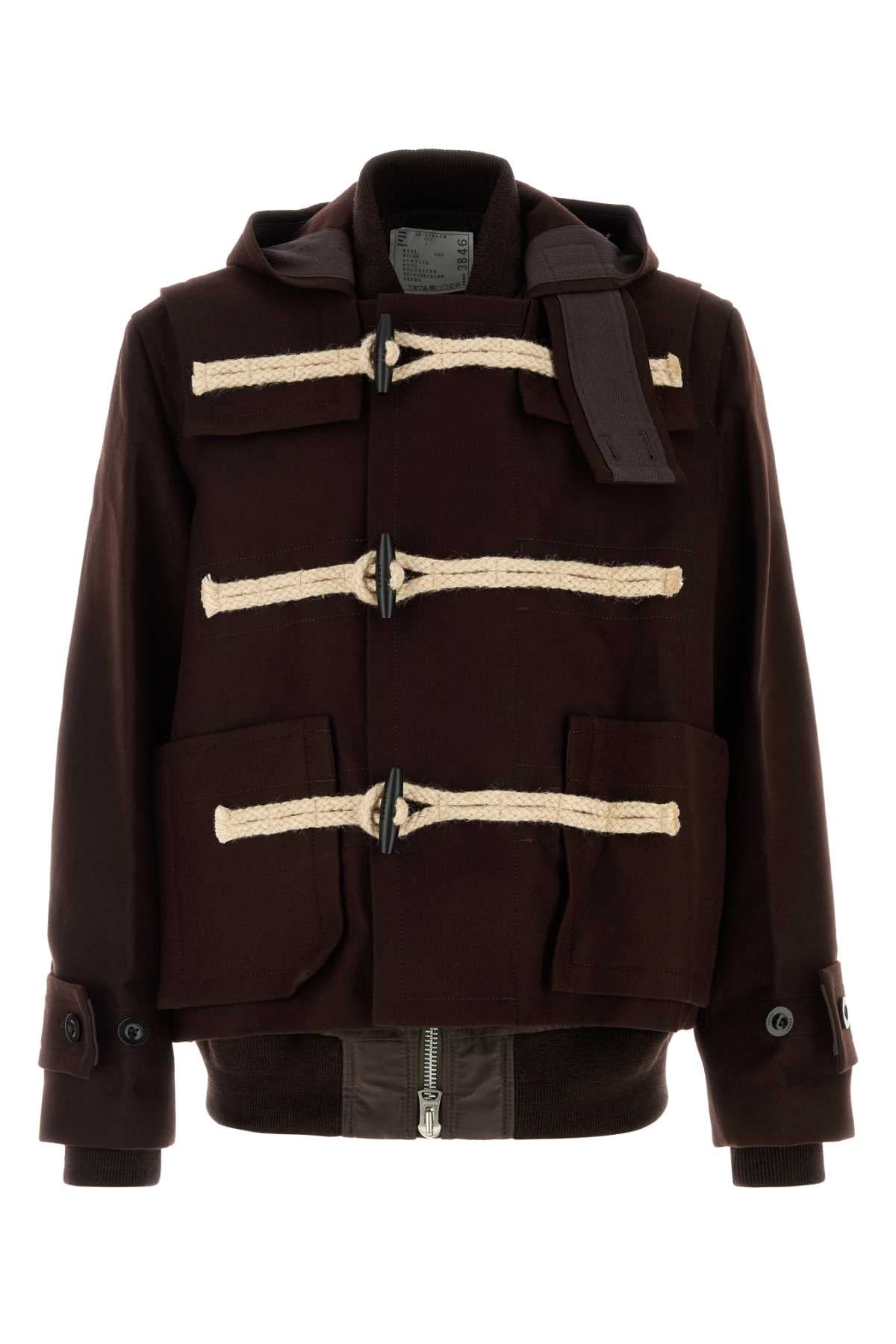 Sacai Men Brown Wool Montgomery SACAI