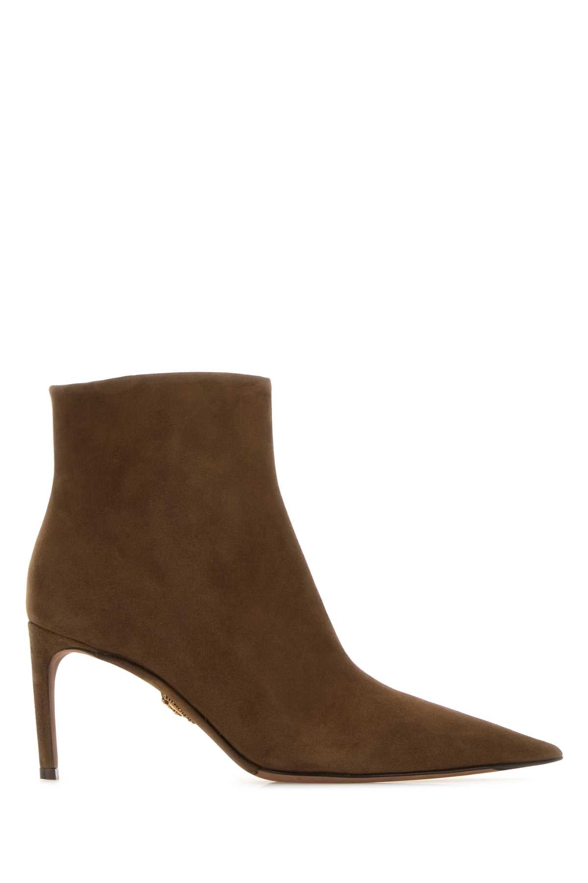 Dolce & Gabbana Women Mud Suede Ankle Boots DOLCE & GABBANA