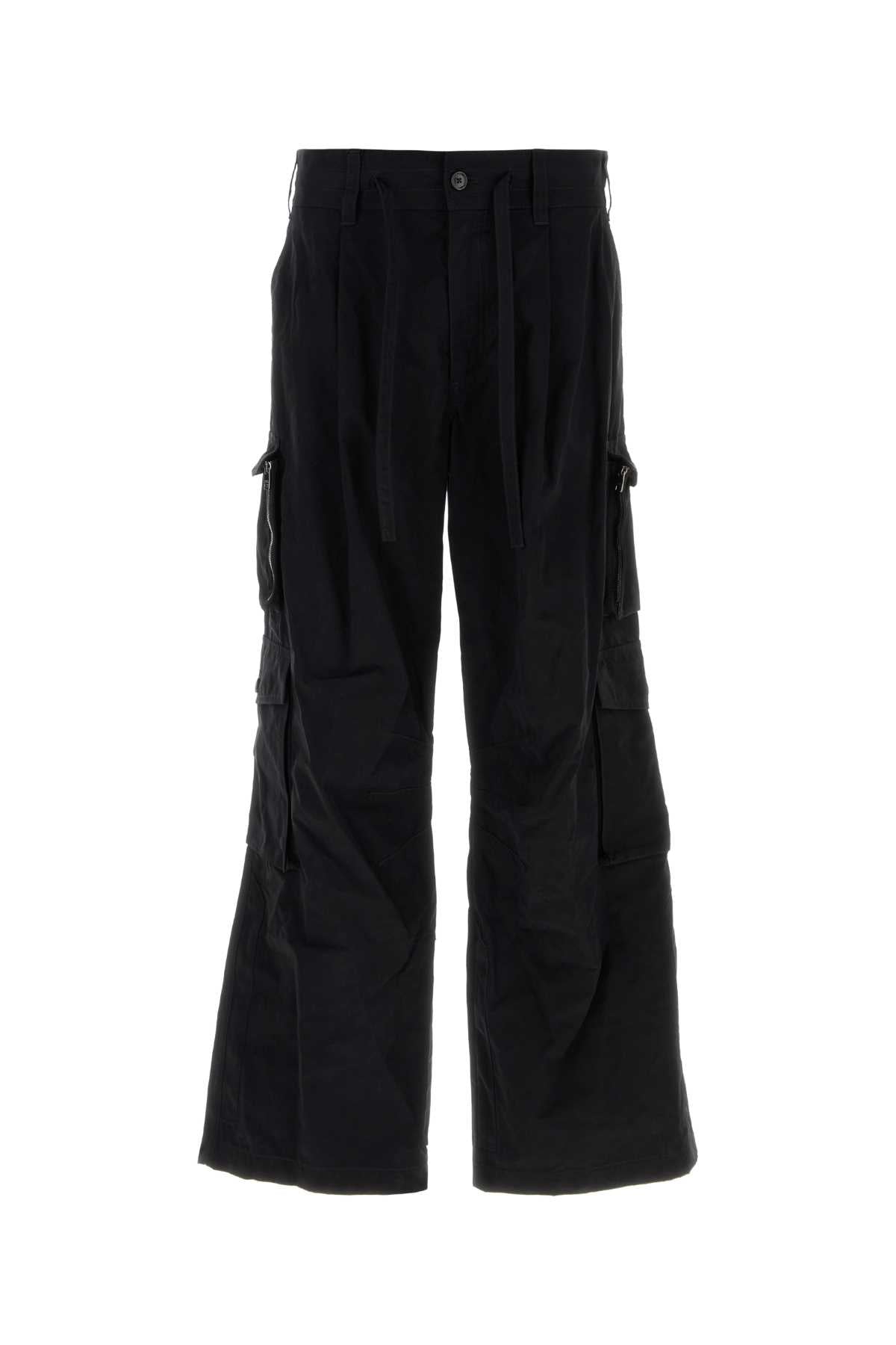Dolce & Gabbana Men Black Faille Cargo Pant DOLCE & GABBANA