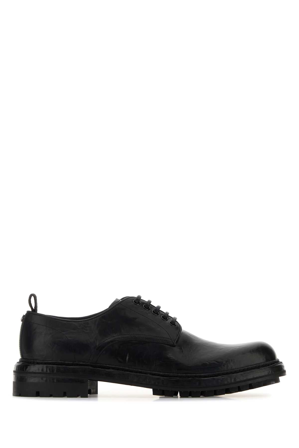 Dolce & Gabbana Men Black Leather Lace-Up Shoes DOLCE & GABBANA