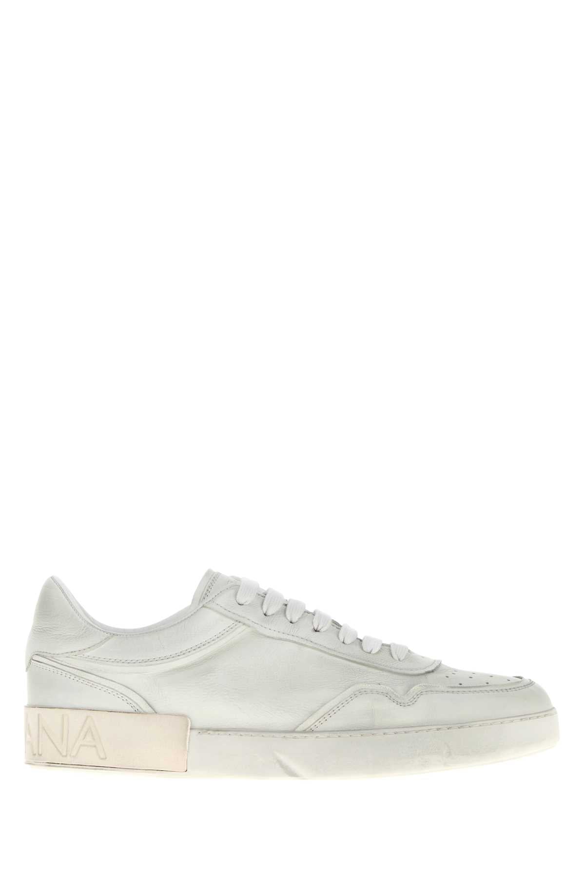 Dolce & Gabbana Men Chalk Leather Sneakers DOLCE & GABBANA