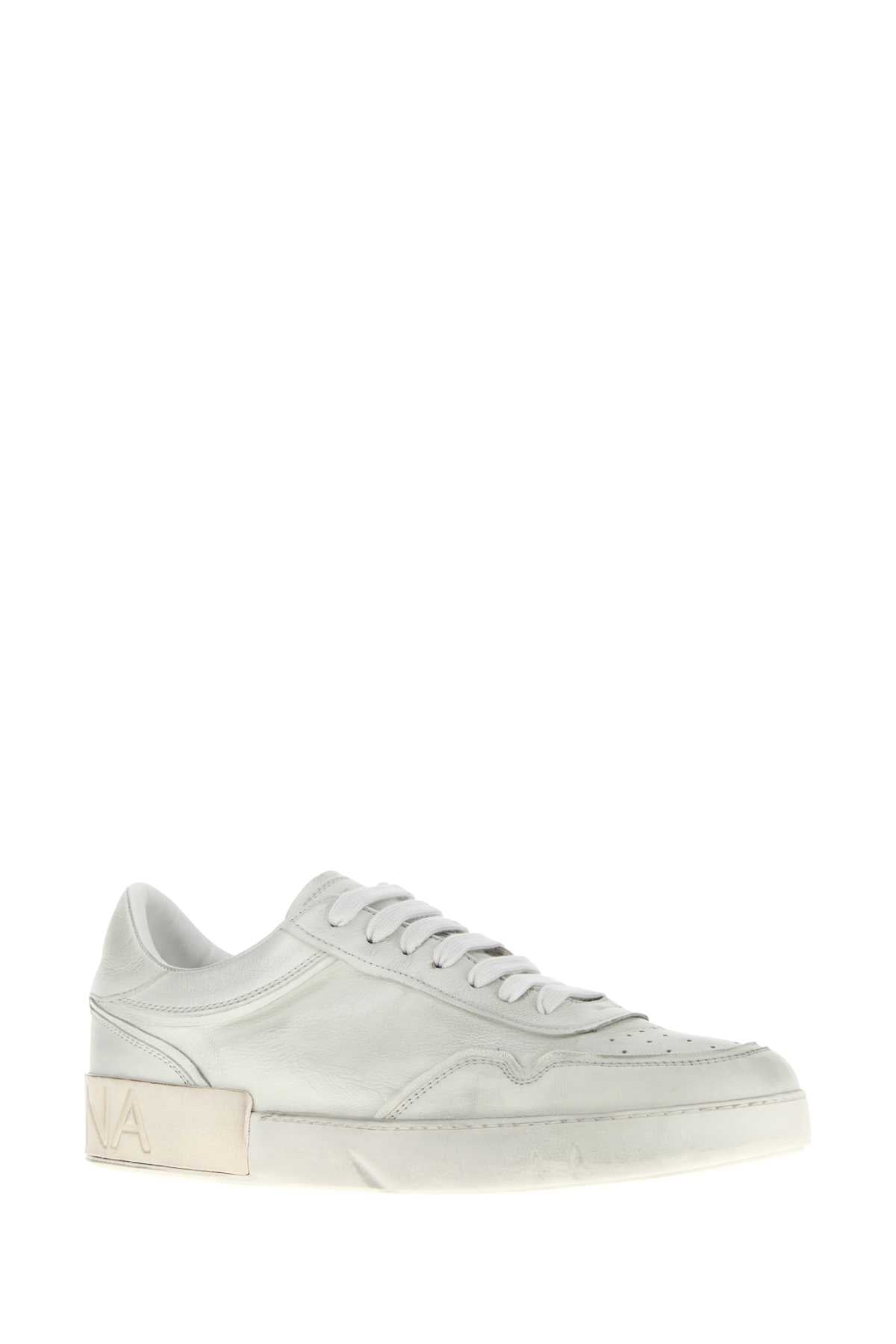 Dolce & Gabbana Men Chalk Leather Sneakers DOLCE & GABBANA