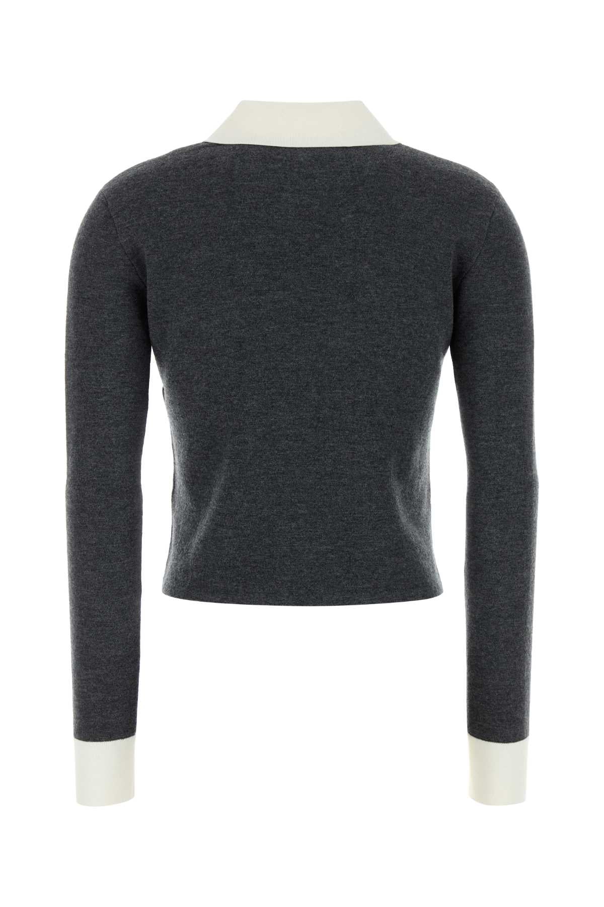 Self Portrait Women Dark Grey Stretch Wool Blend Cardigan SELF-PORTRAIT