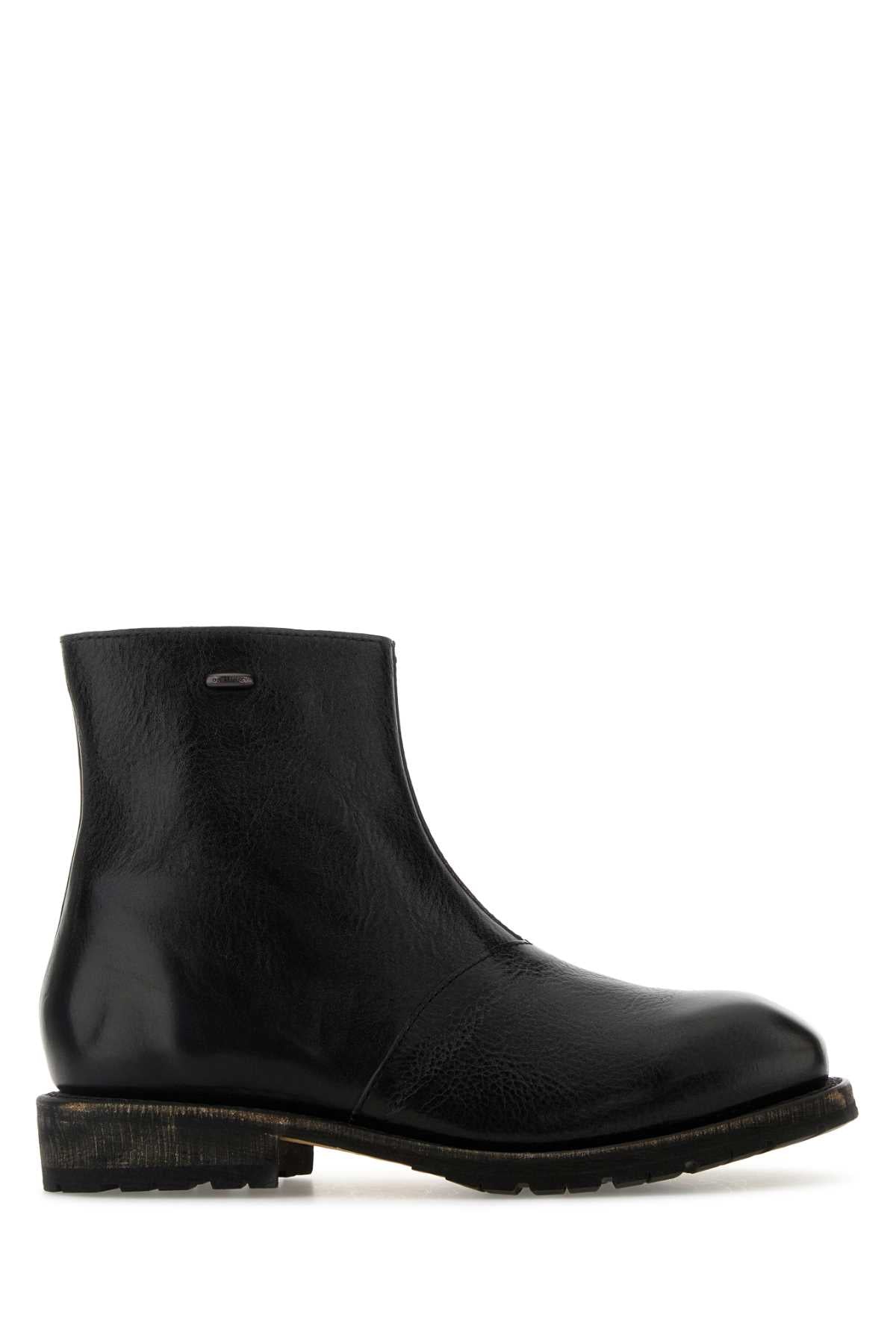 Our Legacy Unisex Black Leather Engine Ankle Boots OUR LEGACY