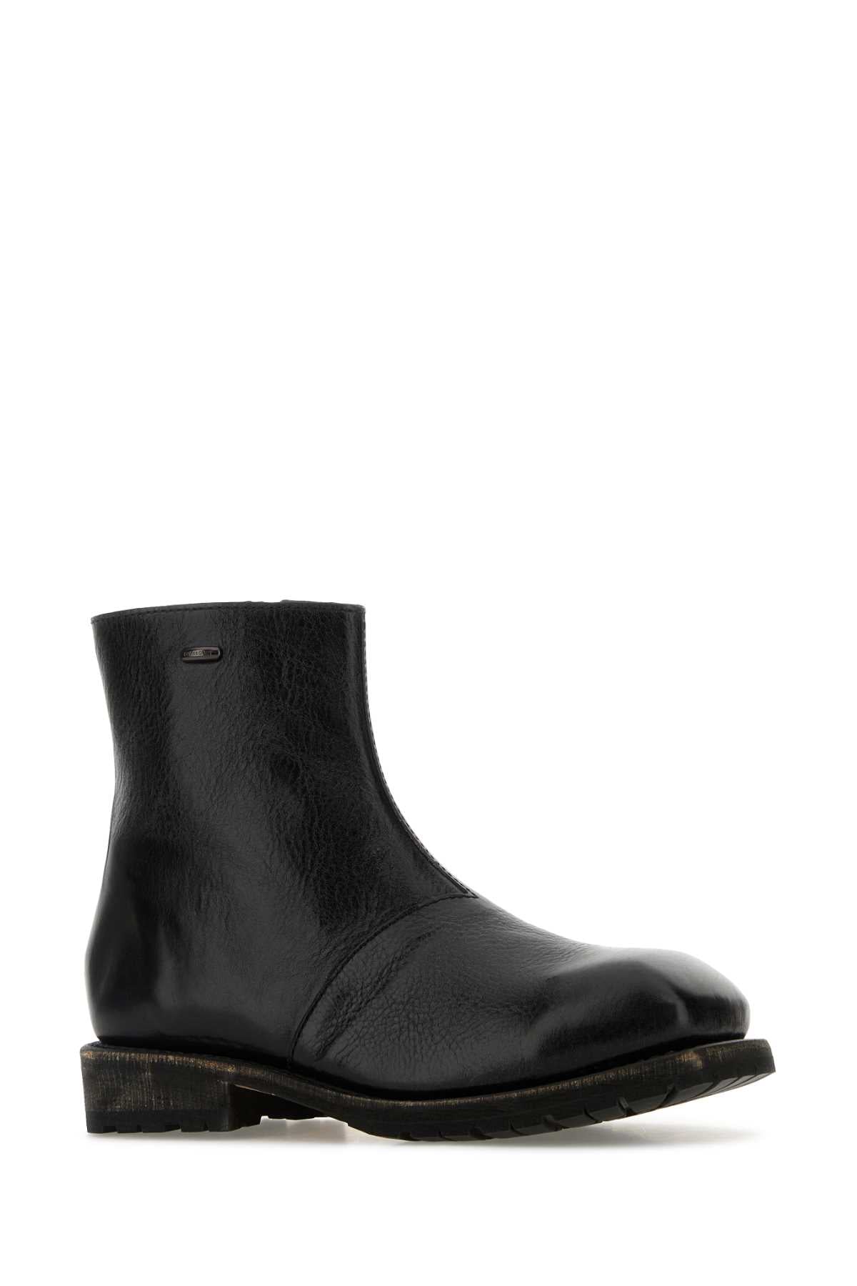 Our Legacy Unisex Black Leather Engine Ankle Boots OUR LEGACY