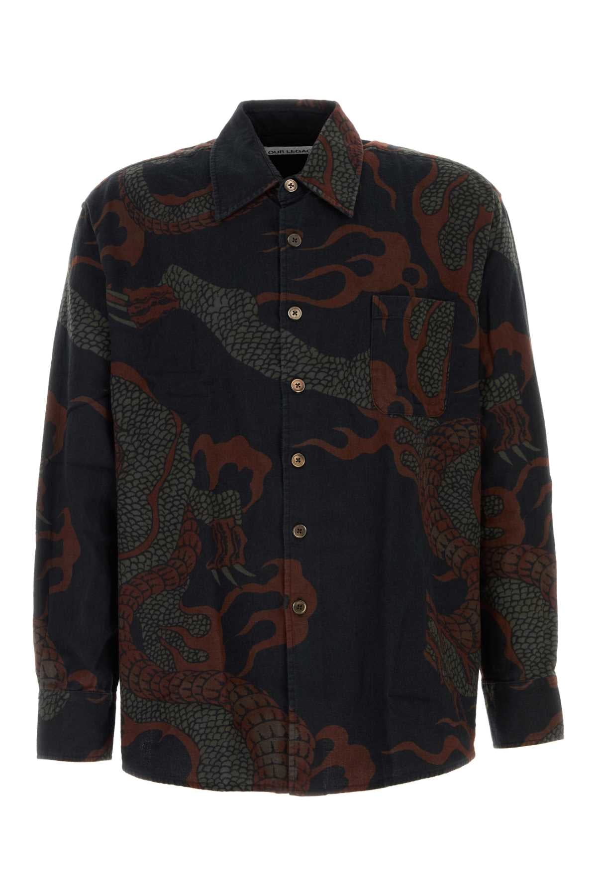 Our Legacy Men Printed Cotton Shirt OUR LEGACY