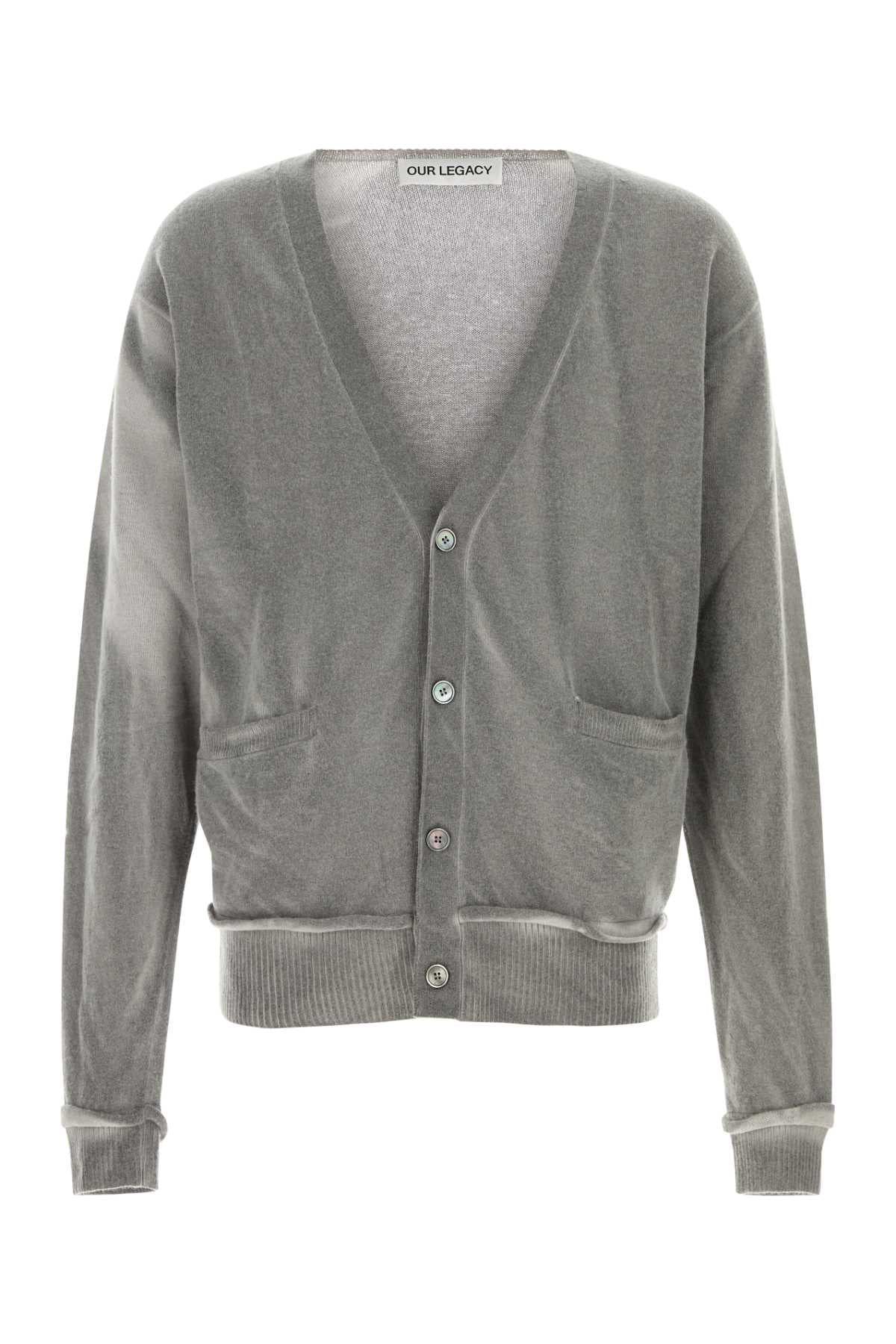 Our Legacy Men Grey Wool Cardigan OUR LEGACY