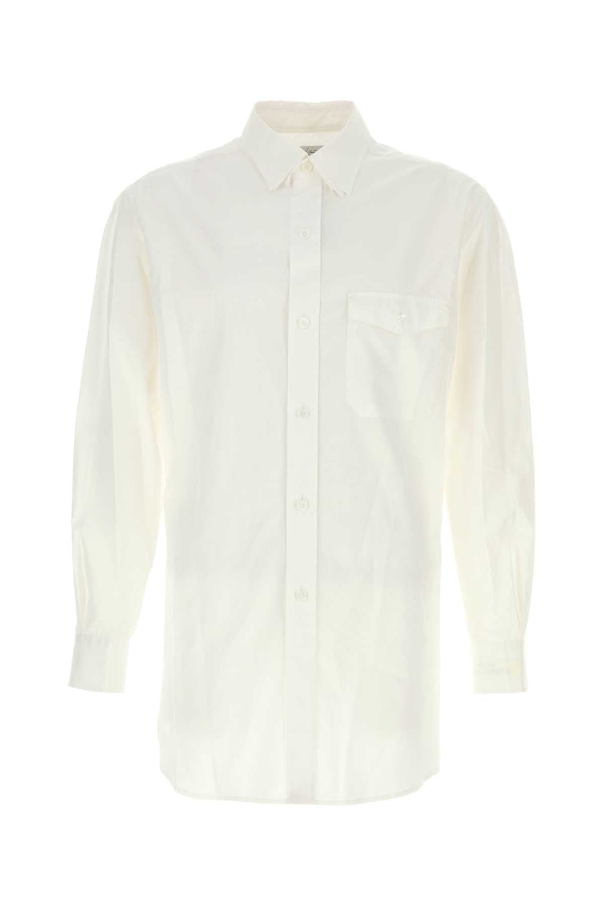 Yohji Yamamoto Men White Cotton Shirt YOHJI YAMAMOTO