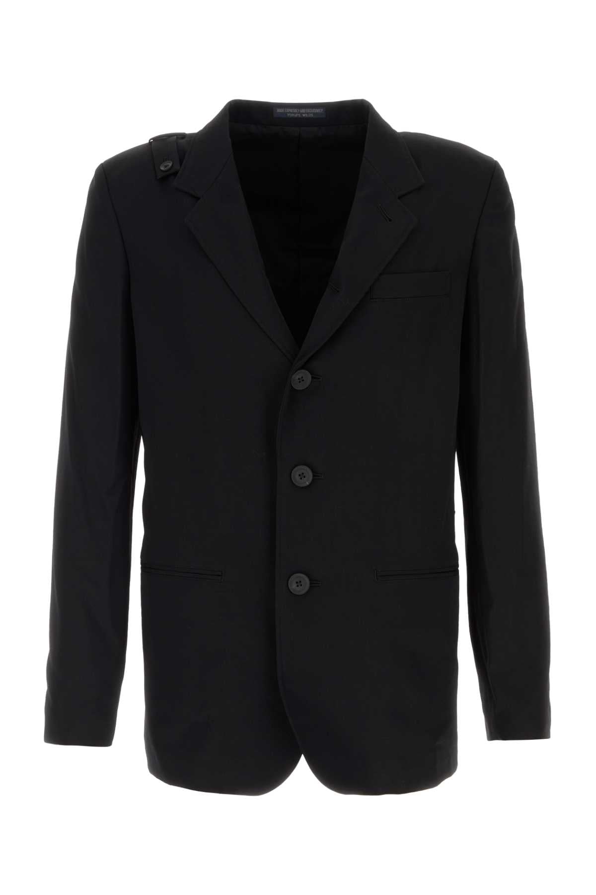 Yohji Yamamoto Men Black Wool Blazer YOHJI YAMAMOTO