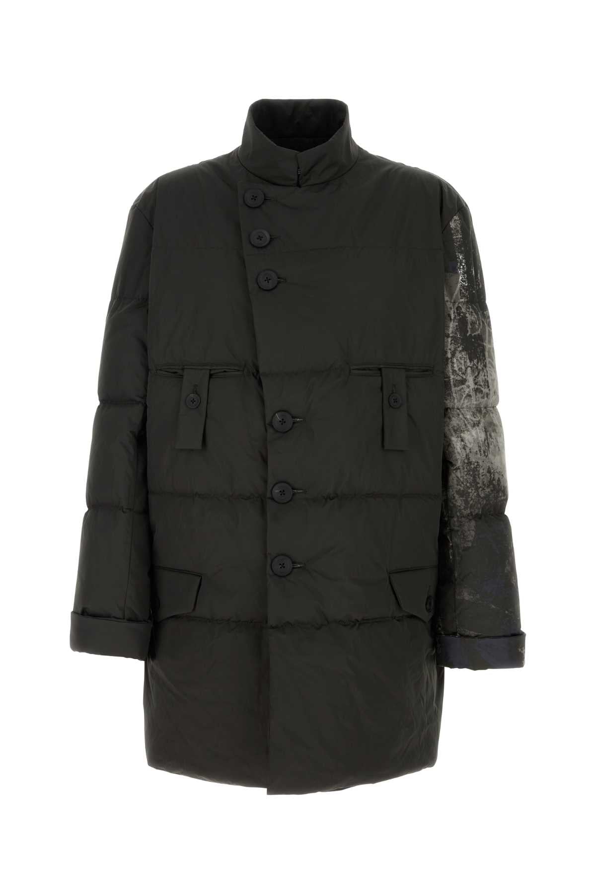 Yohji Yamamoto Men Dark Brown Polyester Padded Jacket YOHJI YAMAMOTO