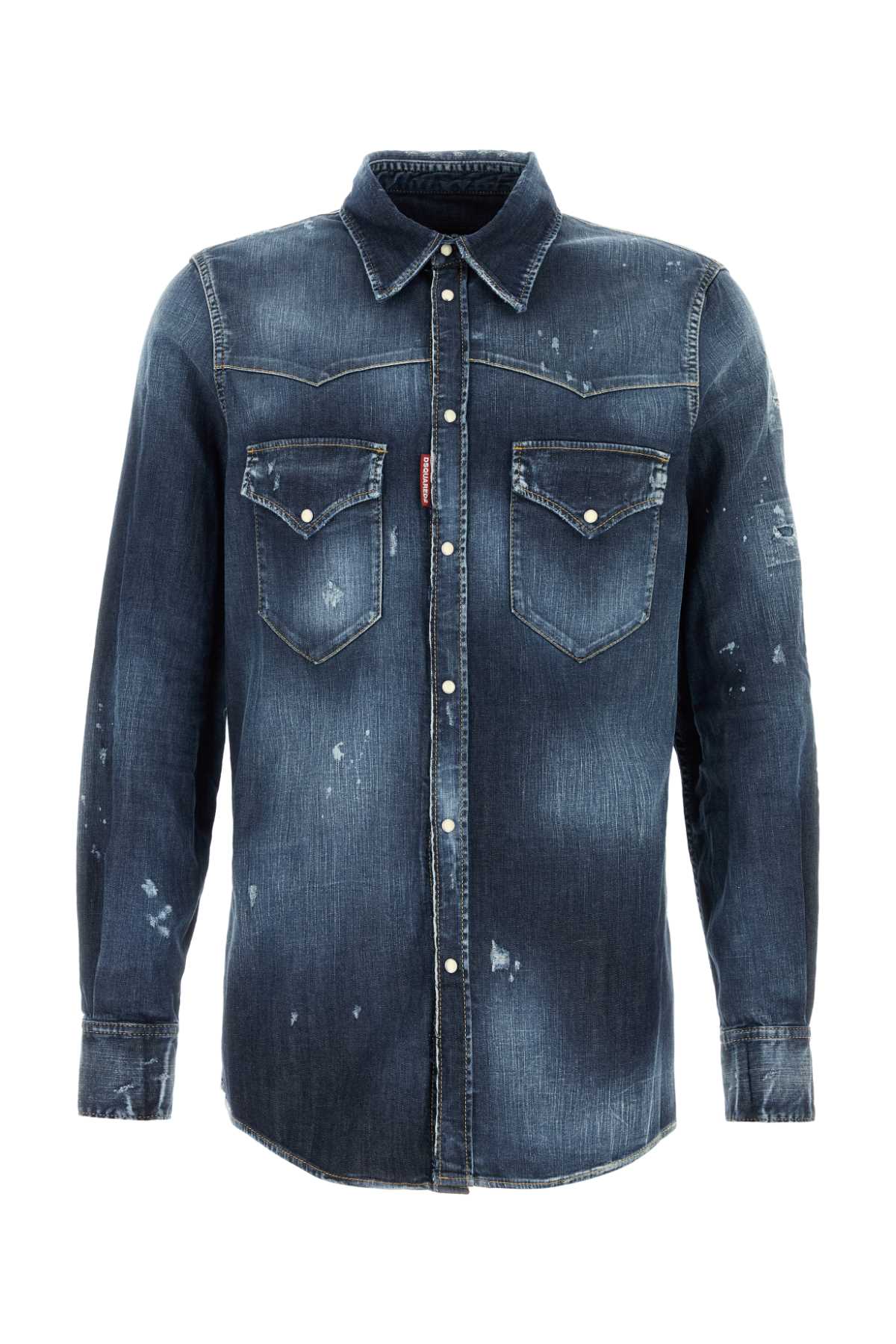 Dsquared Men Stretch Denim Fashion Western Shirt DSQUARED2
