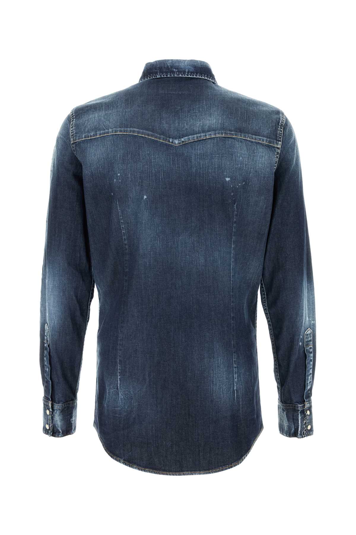 Dsquared Men Stretch Denim Fashion Western Shirt DSQUARED2