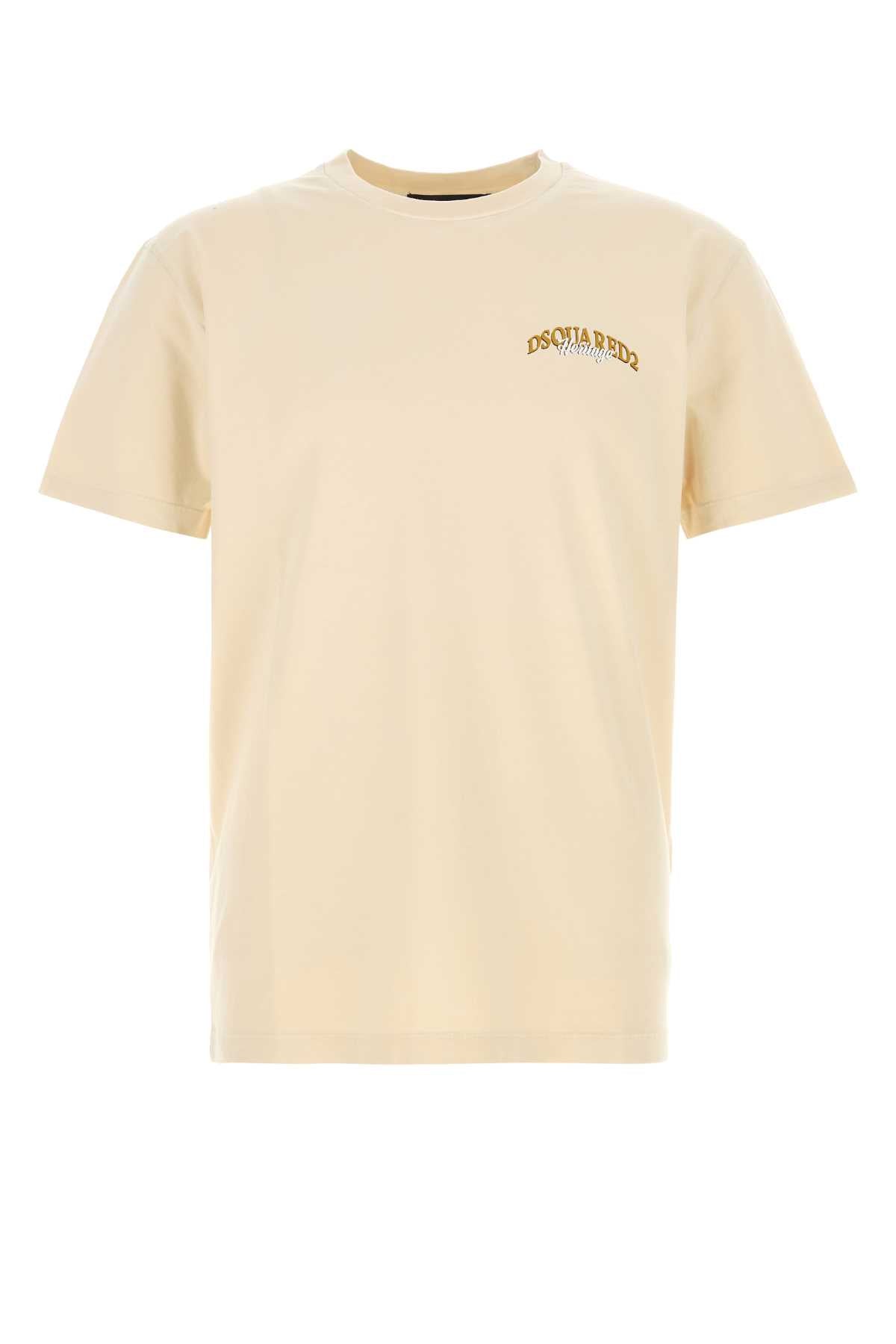 Dsquared Men Beige Cotton T-Shirt DSQUARED2