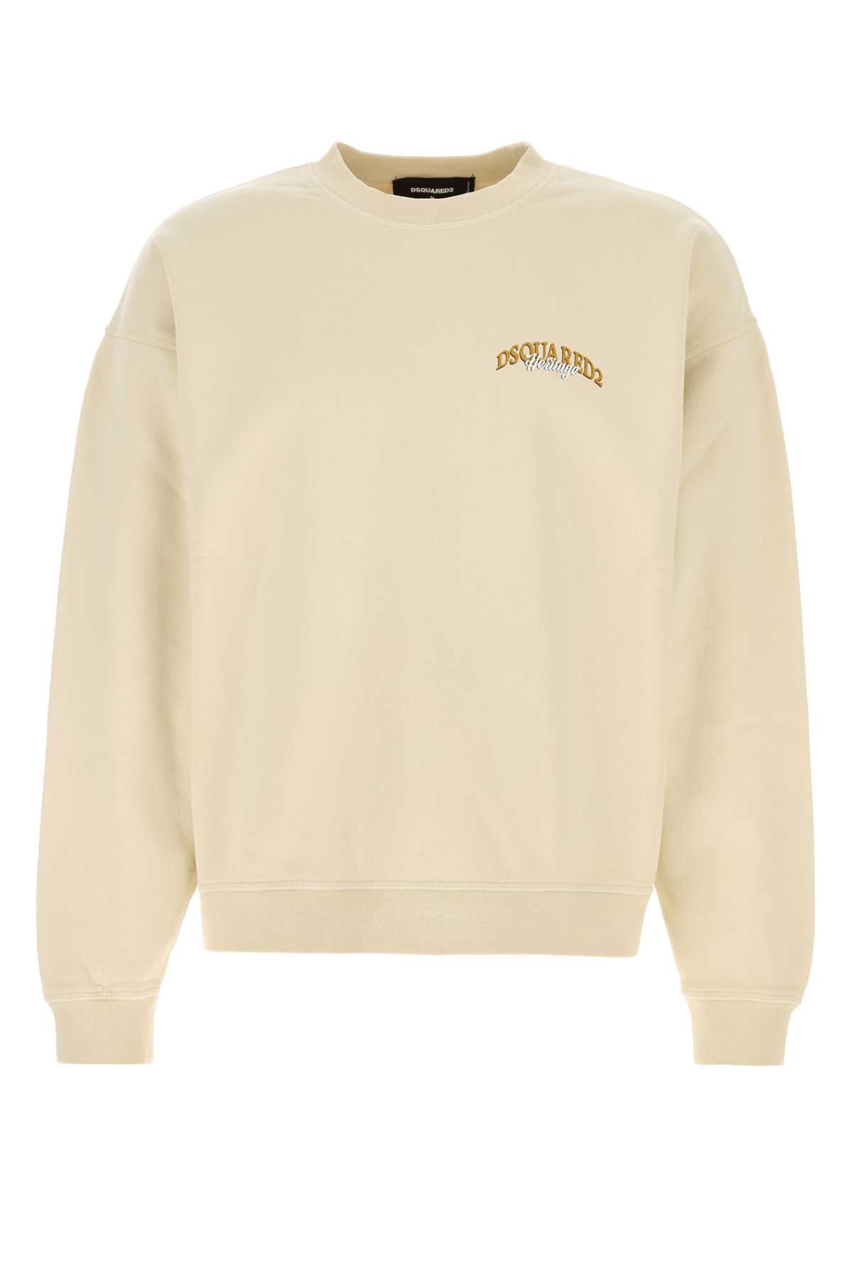 Dsquared Men Beige Cotton Sweatshirt DSQUARED2