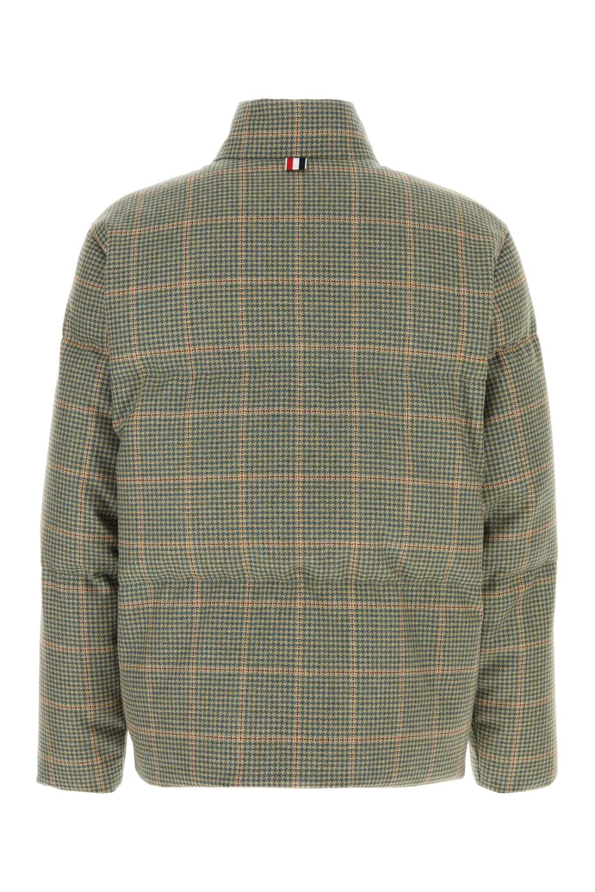 Thom Browne Men Embroidered Wool Reversible Down Jacket THOM BROWNE
