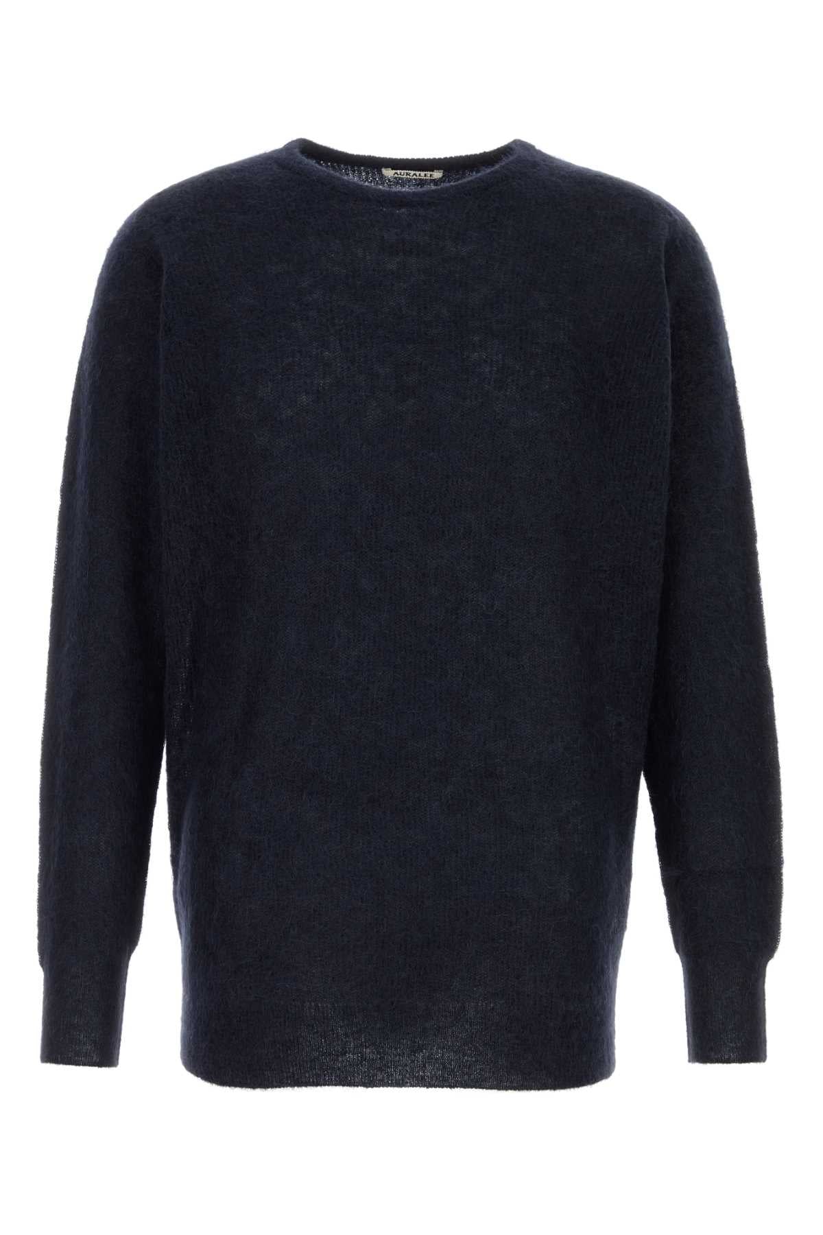 Auralee Men Midnight Blue Alpaca Blend Sweater AURALEE