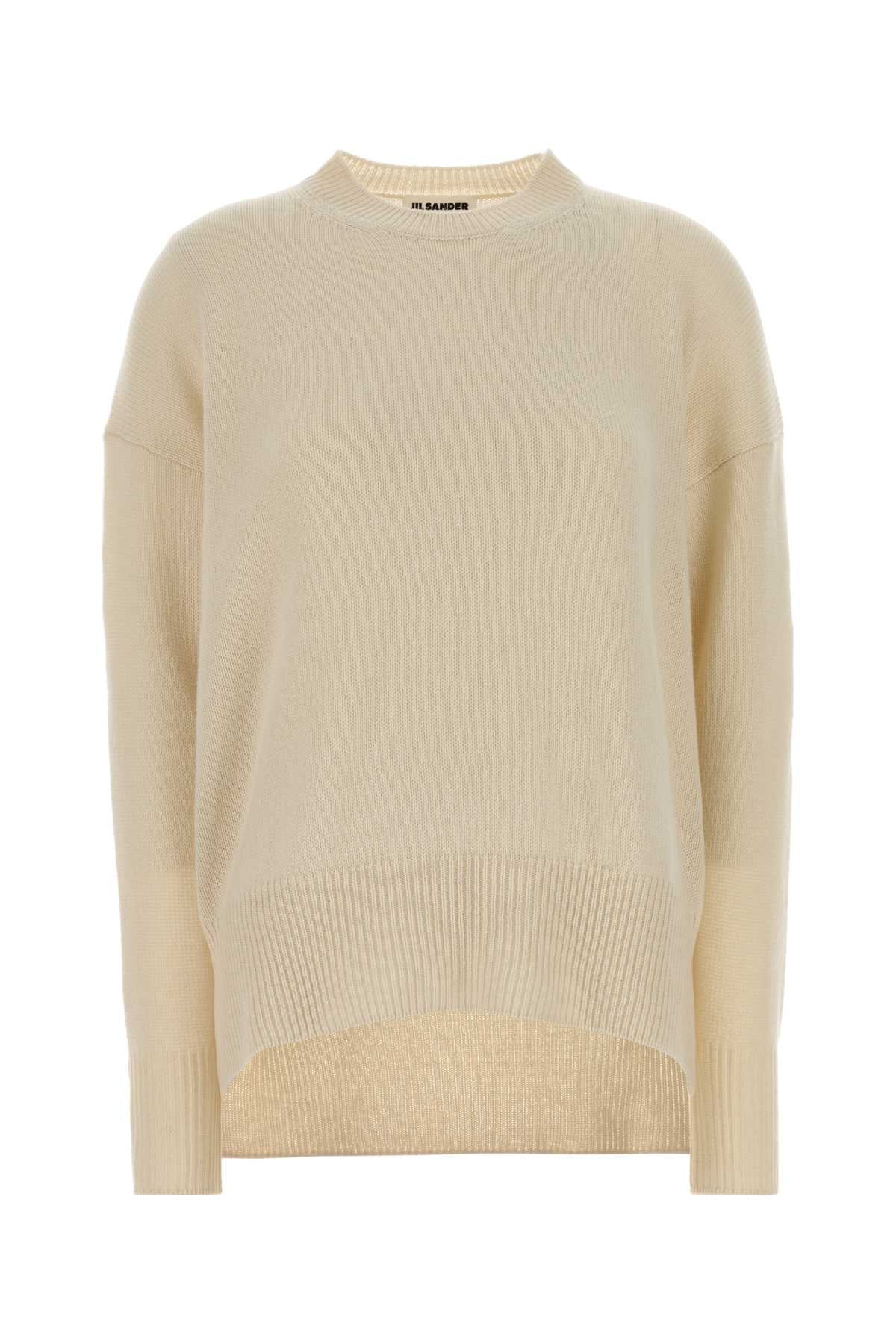 Jil Sander Women Ivory Cashmere Oversize Sweater JIL SANDER