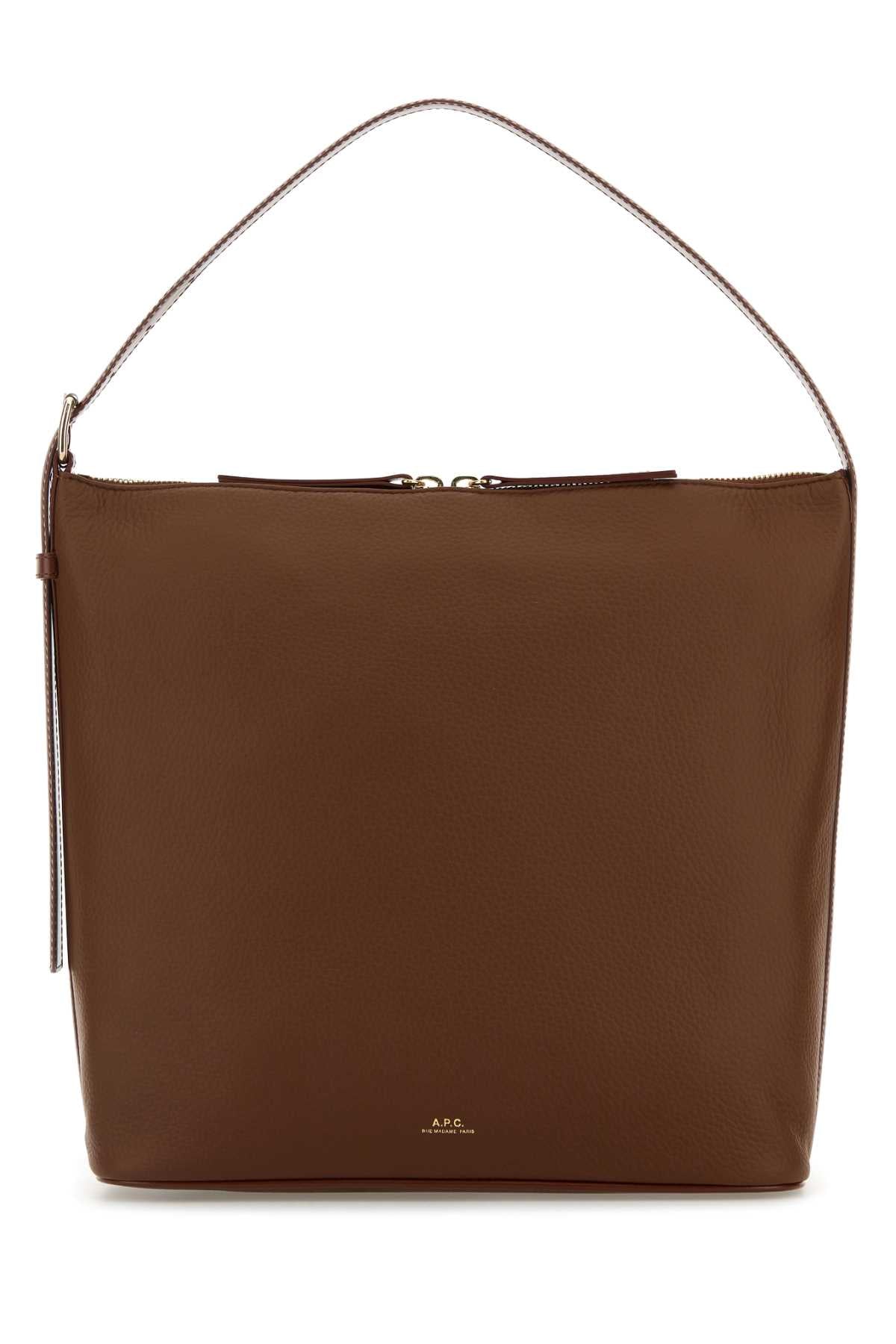 A.P.C. Women Brown Leather Vera Shoulder Bag A.P.C.
