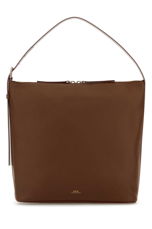 A.P.C. Women Brown Leather Vera Shoulder Bag A.P.C.